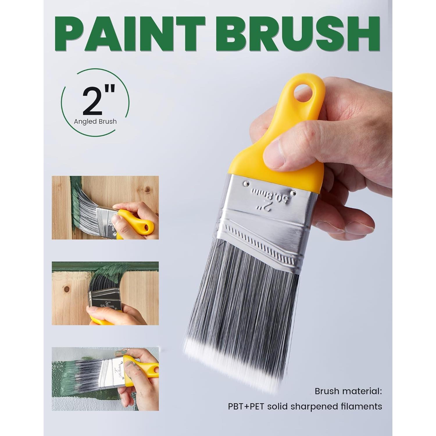 Kit de Pintura Voomey 17 Pcs Rodillo 15 cm Pincel y Bandeja