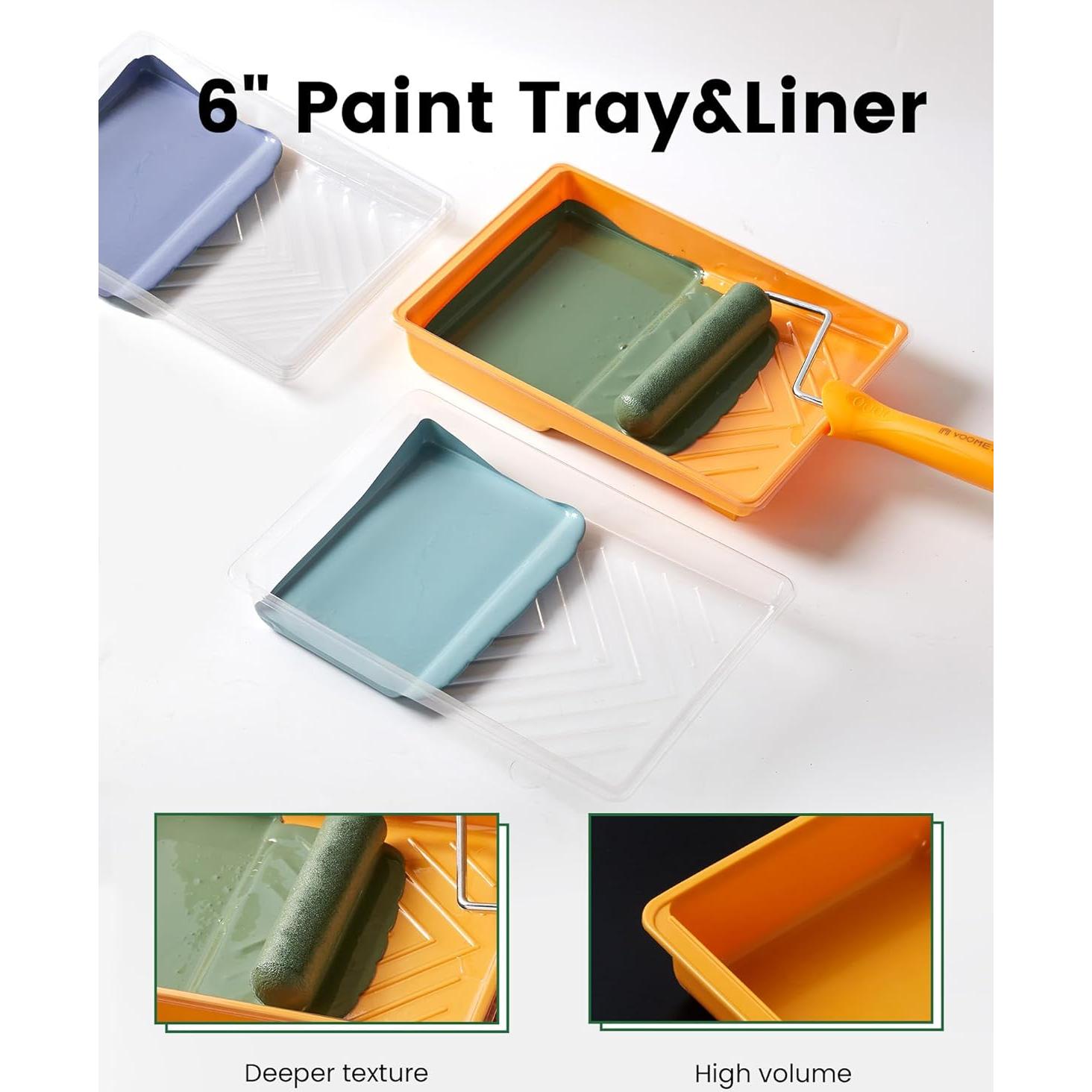 Kit de Pintura Voomey 17 Pcs Rodillo 15 cm Pincel y Bandeja