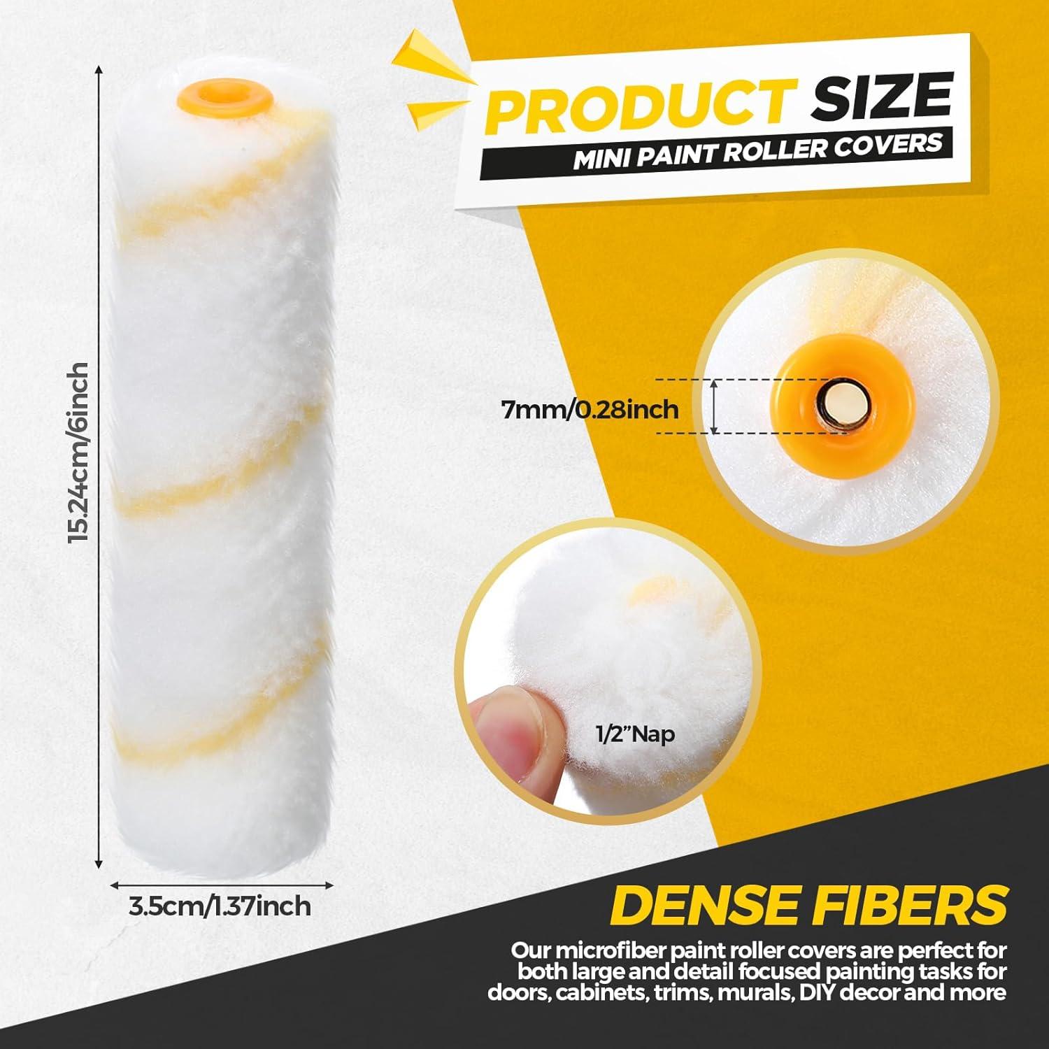 100 Fundas de Rodillo de Pintura Microfibra Leumoi 15.24 cm