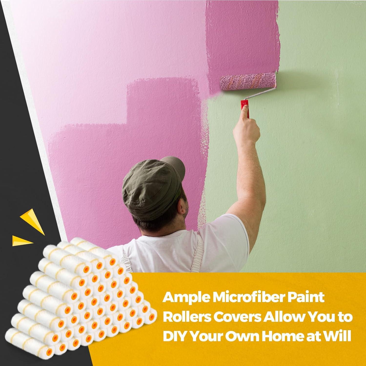 100 Fundas de Rodillo de Pintura Microfibra Leumoi 15.24 cm