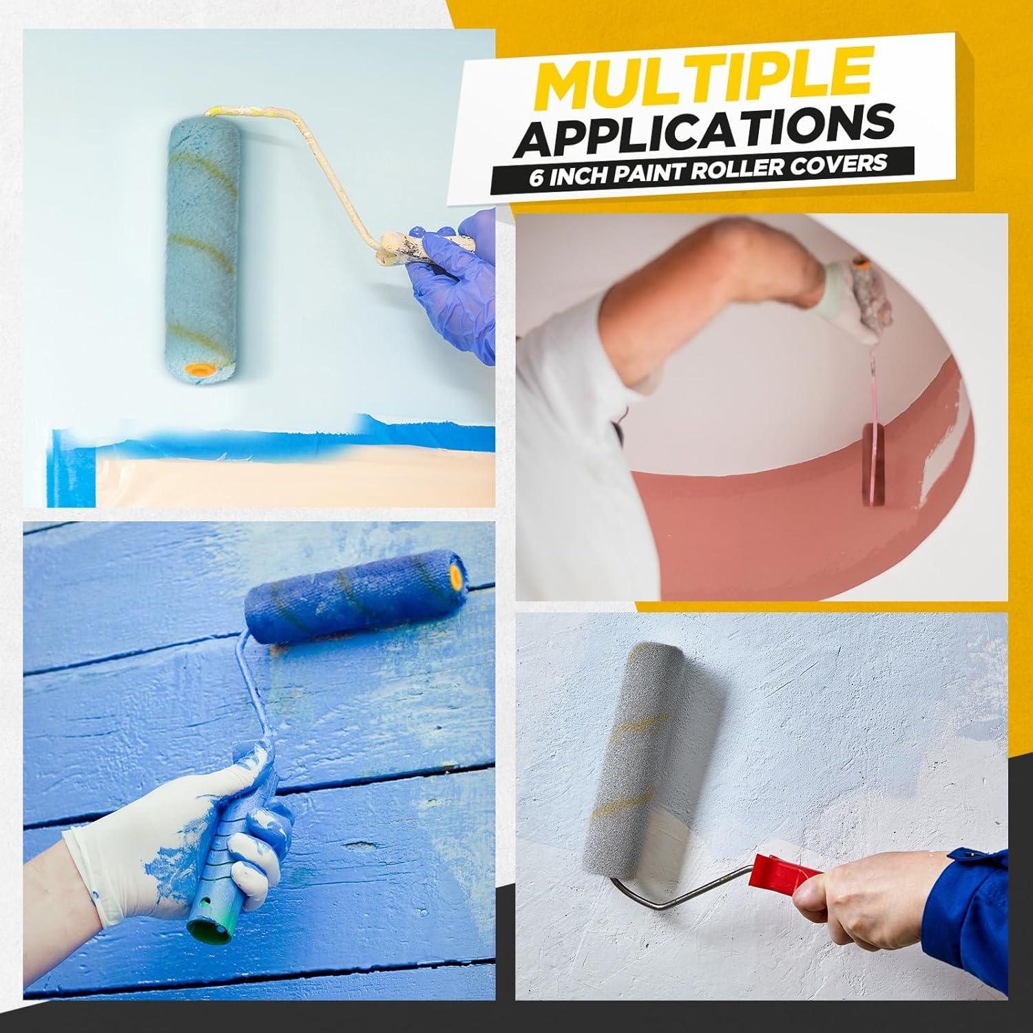 100 Fundas de Rodillo de Pintura Microfibra Leumoi 15.24 cm