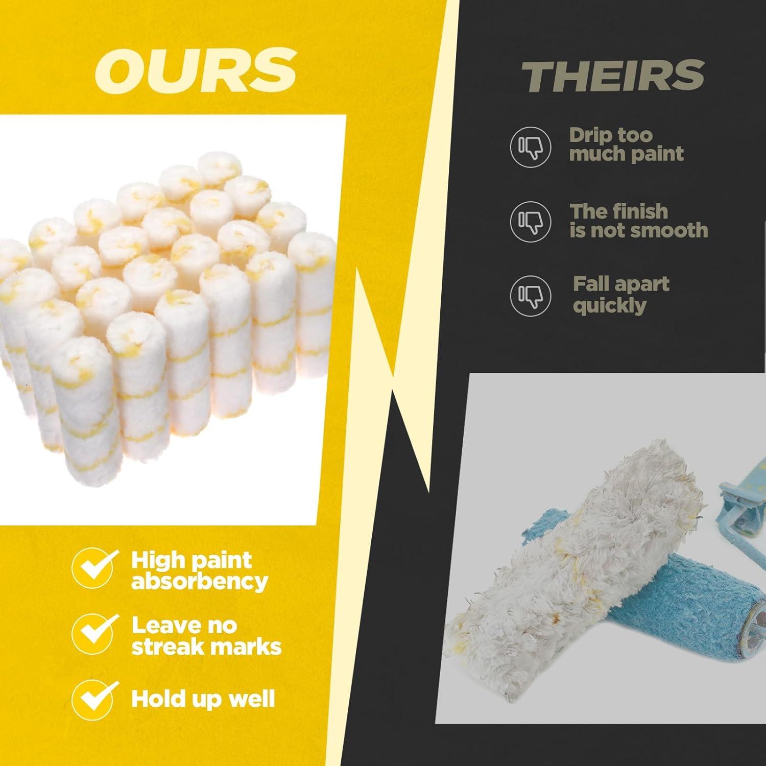 100 Fundas de Rodillo de Pintura Microfibra Leumoi 15.24 cm