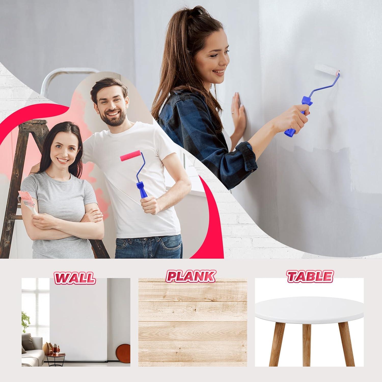 Rodillos de Pintura Mini Leumoi 24 Piezas 10.16 cm Mohair Rosa