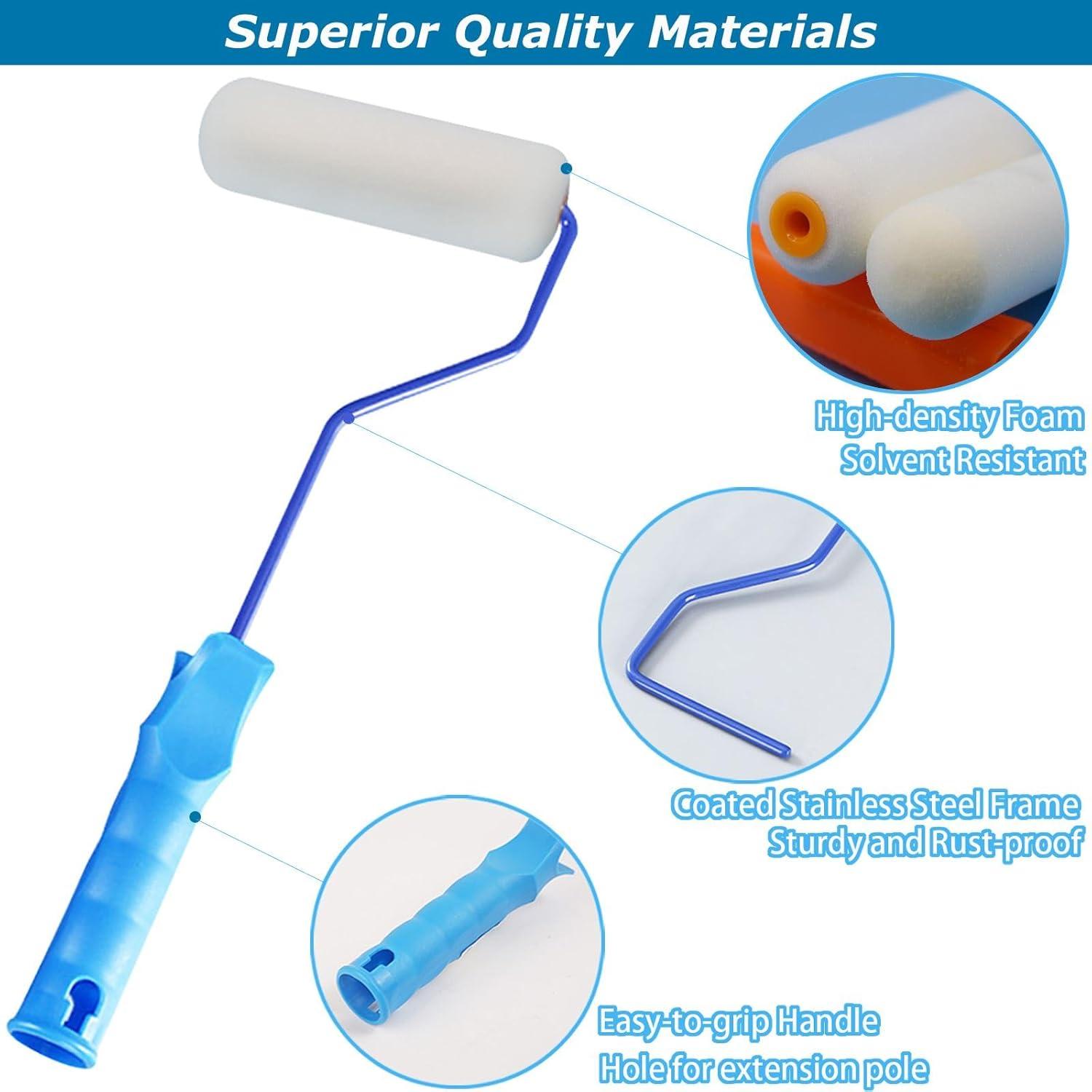 Kit de Rodillo de Pintura de Espuma 18 Piezas 4" DBYANAN