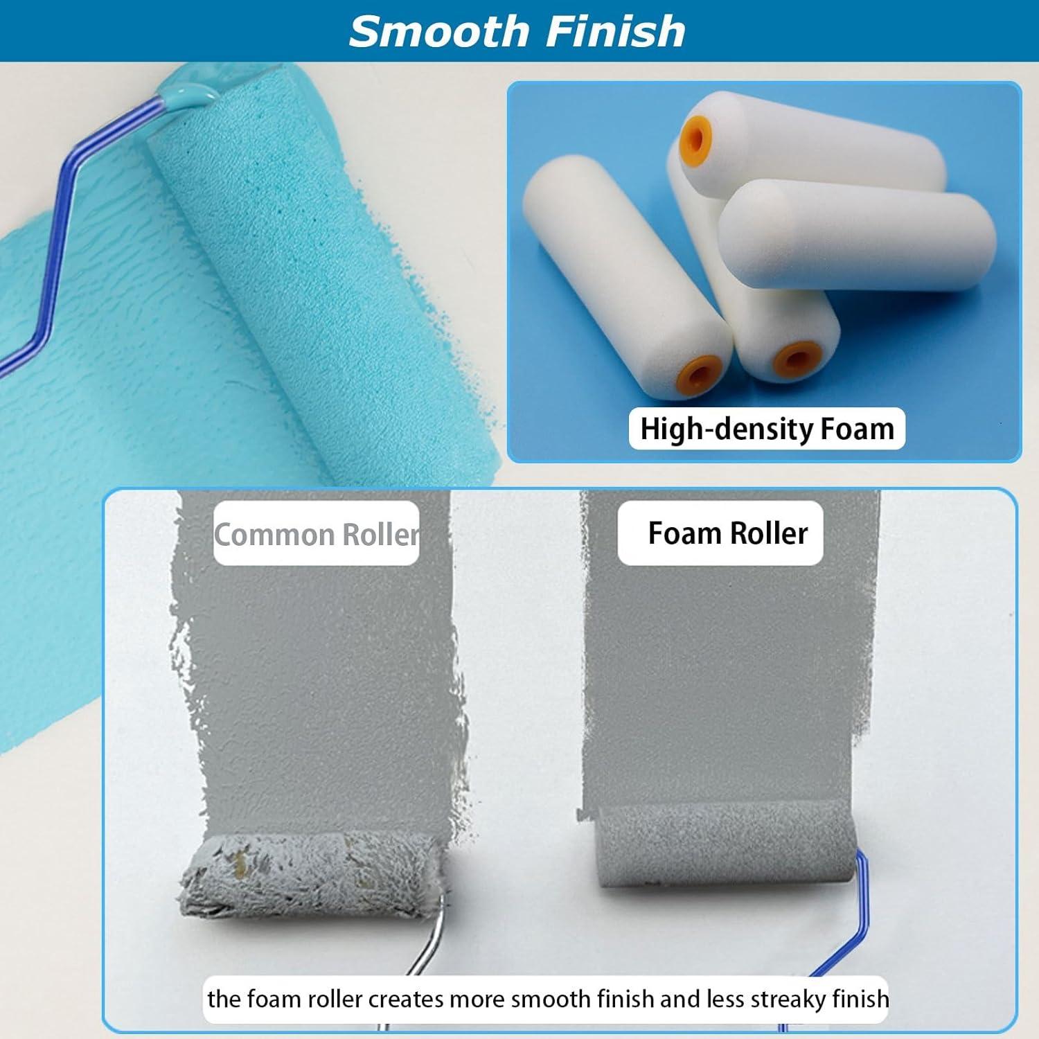 Kit de Rodillo de Pintura de Espuma 18 Piezas 4" DBYANAN