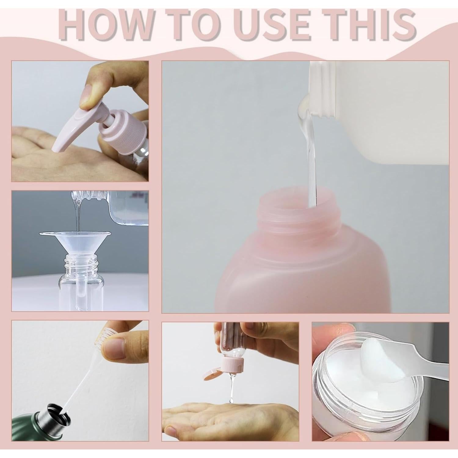 Juego de Botellas de Viaje Reutilizables 16 Piezas COLOGN