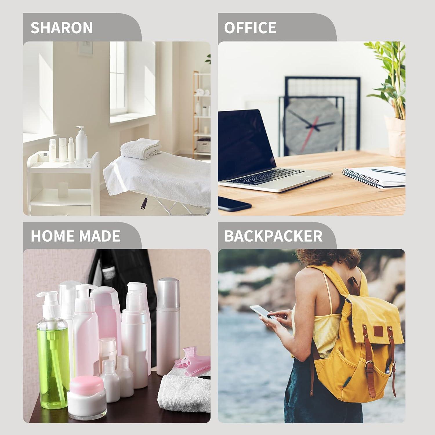 Botellas de Viaje LISAPACK 250ml Transparente 4 Pcs Tapa Abatible