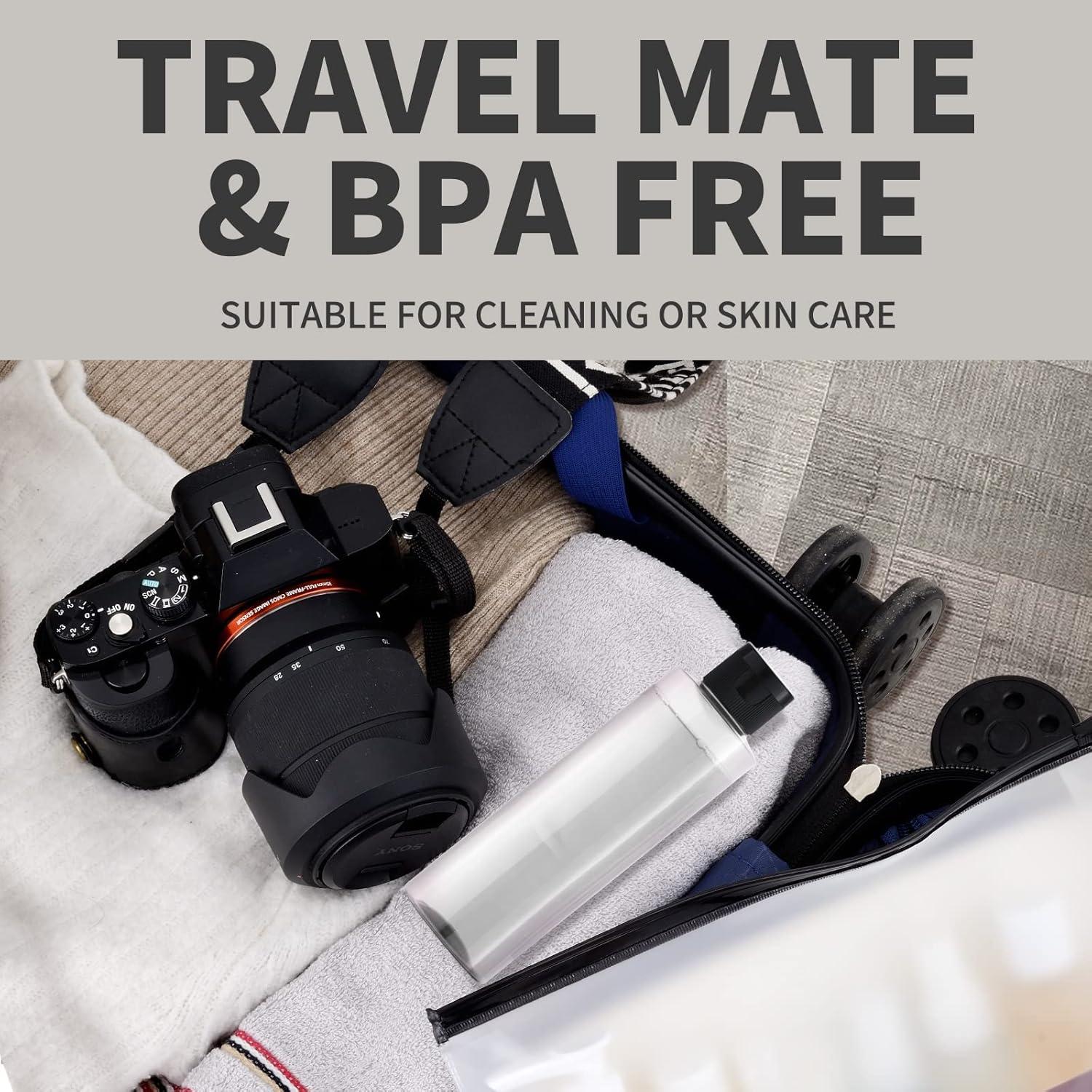 Botellas de Viaje LISAPACK 250ml Transparente 4 Pcs Tapa Abatible