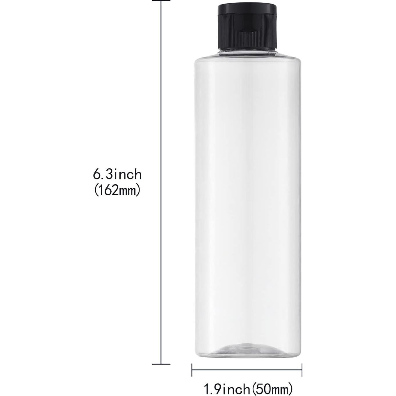 Botellas de Viaje LISAPACK 250ml Transparente 4 Pcs Tapa Abatible