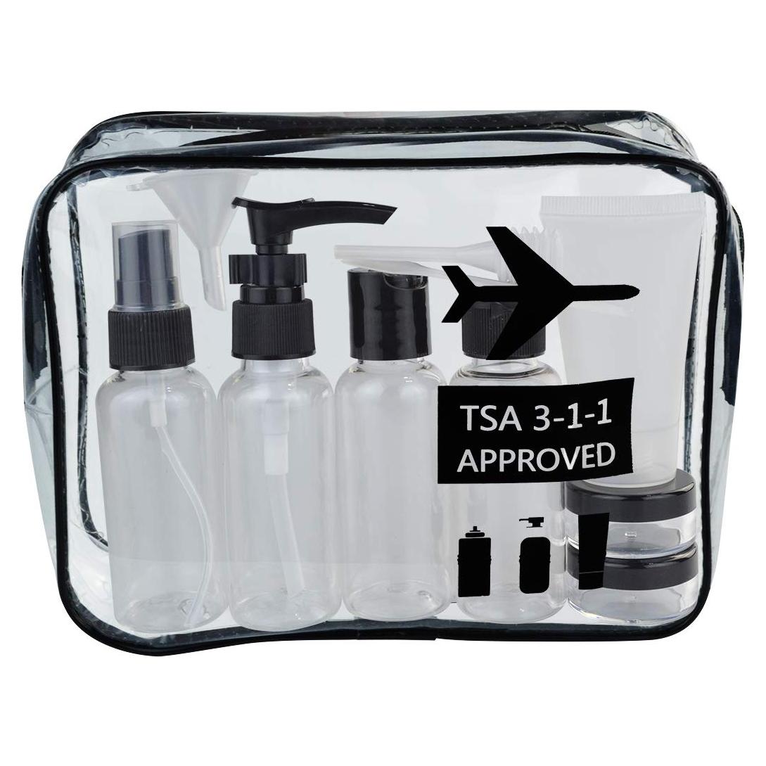 Juego de Botellas de Viaje Wobe con Bolsa Aprobada TSA 20.1x16cm