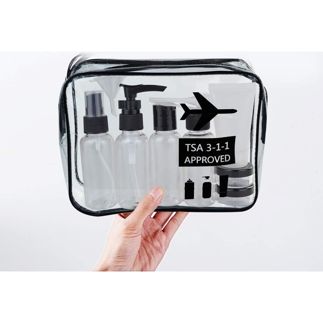 Juego de Botellas de Viaje Wobe con Bolsa Aprobada TSA 20.1x16cm