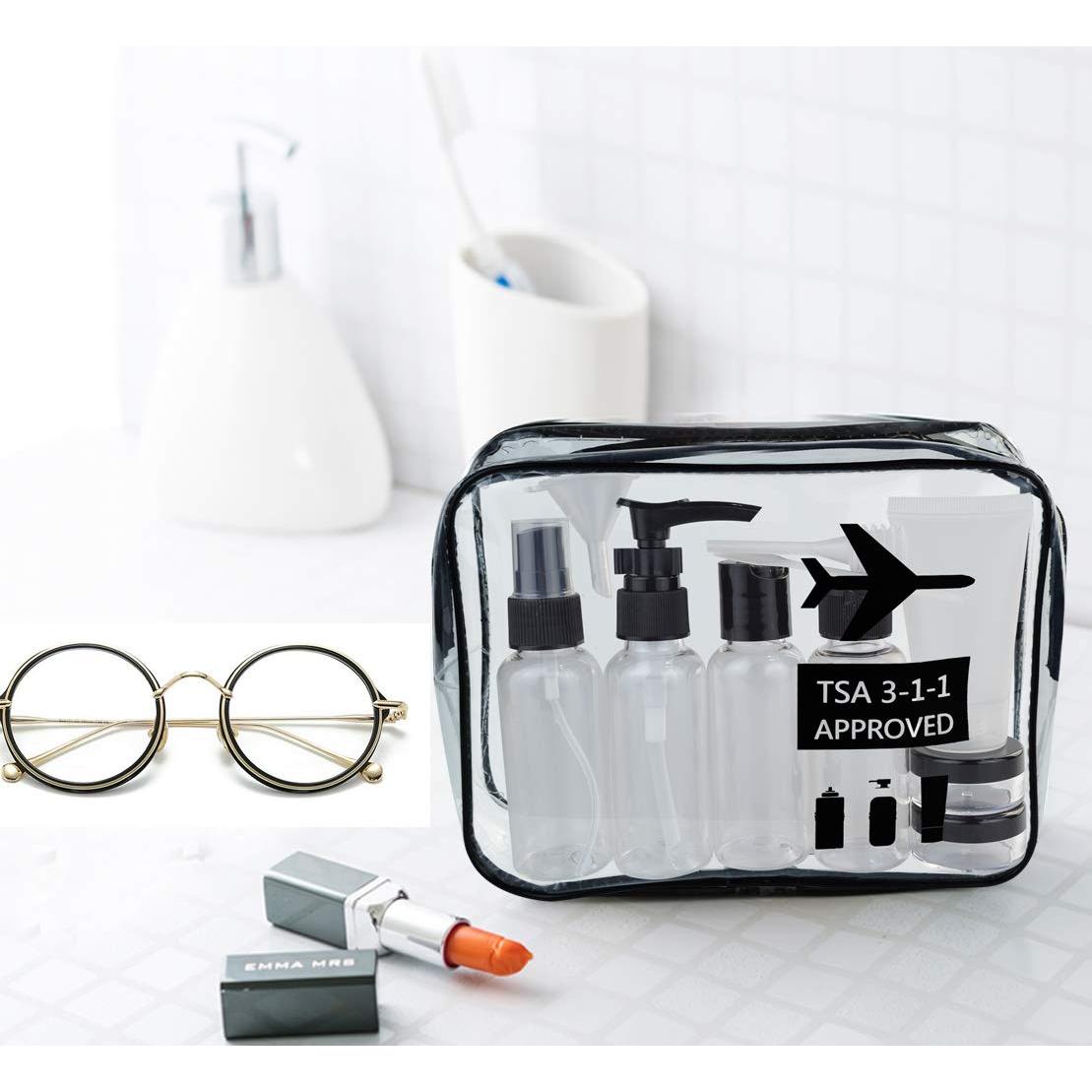 Juego de Botellas de Viaje Wobe con Bolsa Aprobada TSA 20.1x16cm