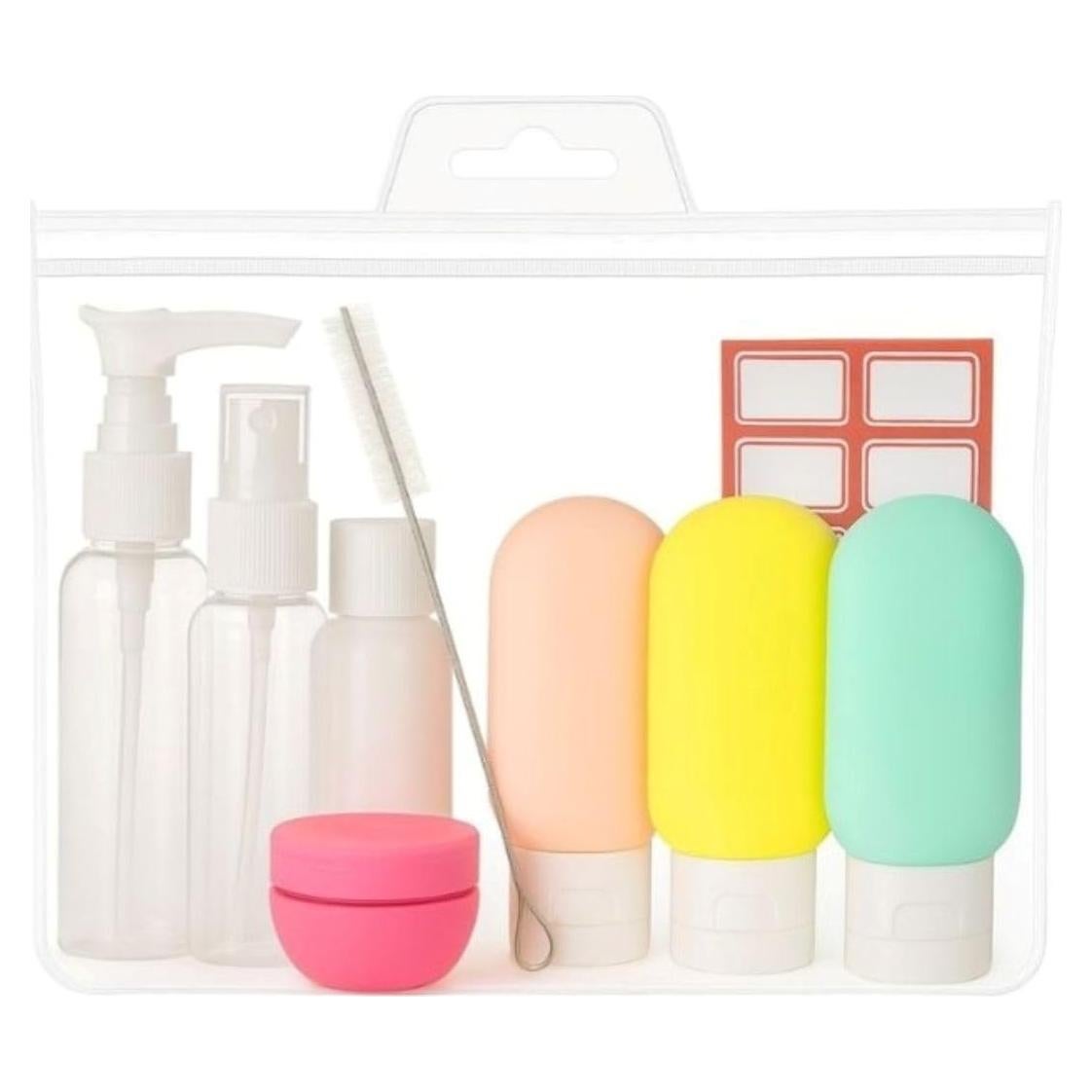 Juego de 16 Botellas de Viaje Aprobadas por TSA - Silicona a Prueba de Fugas