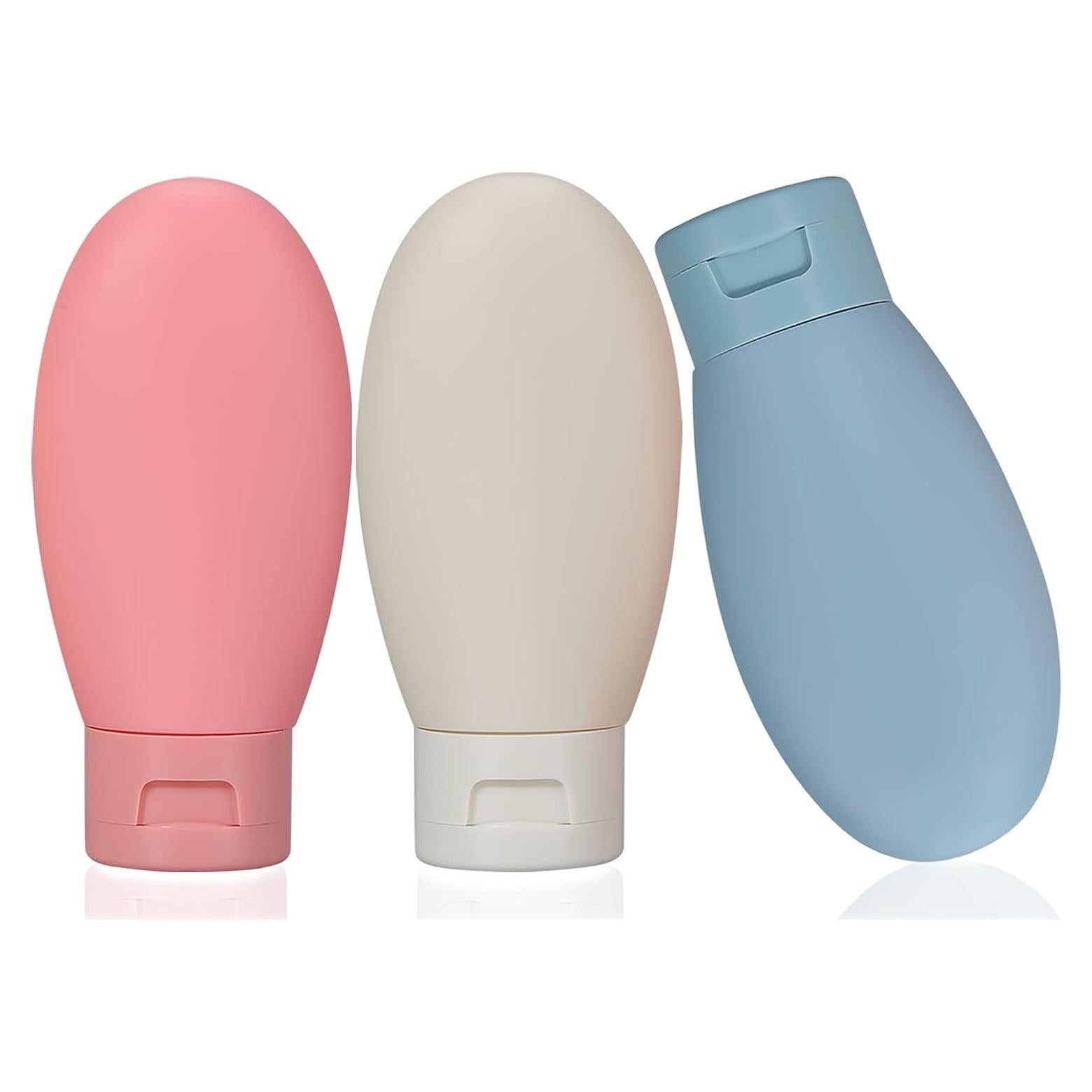 Juego de 3 Botellas de Viaje 60ml LIYUABU - Portátiles y Reutilizables