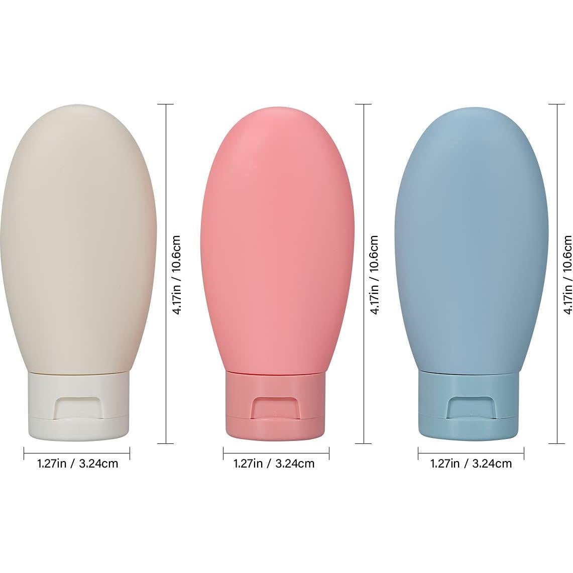 Juego de 3 Botellas de Viaje 60ml LIYUABU - Portátiles y Reutilizables