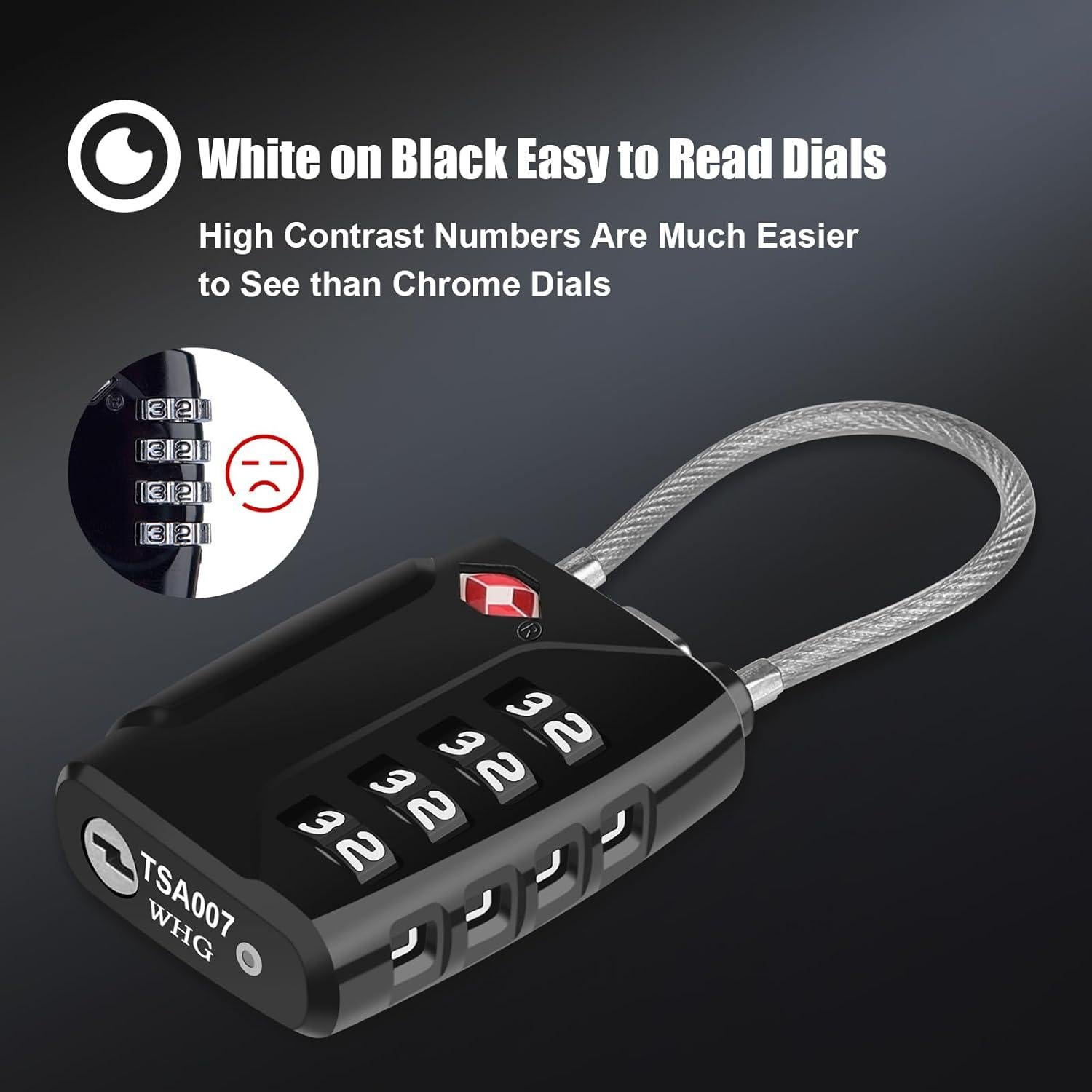 Candados de Equipaje TSA Diyife, 2 Paquete, 4 Dígitos