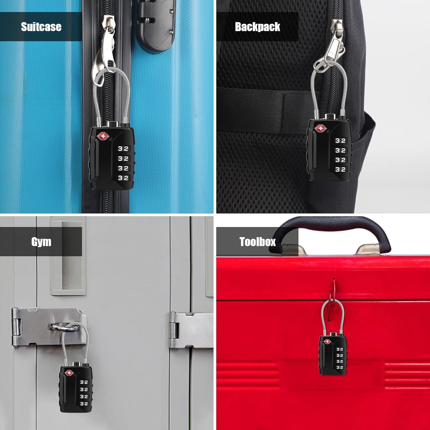 Candados de Equipaje TSA Diyife, 2 Paquete, 4 Dígitos