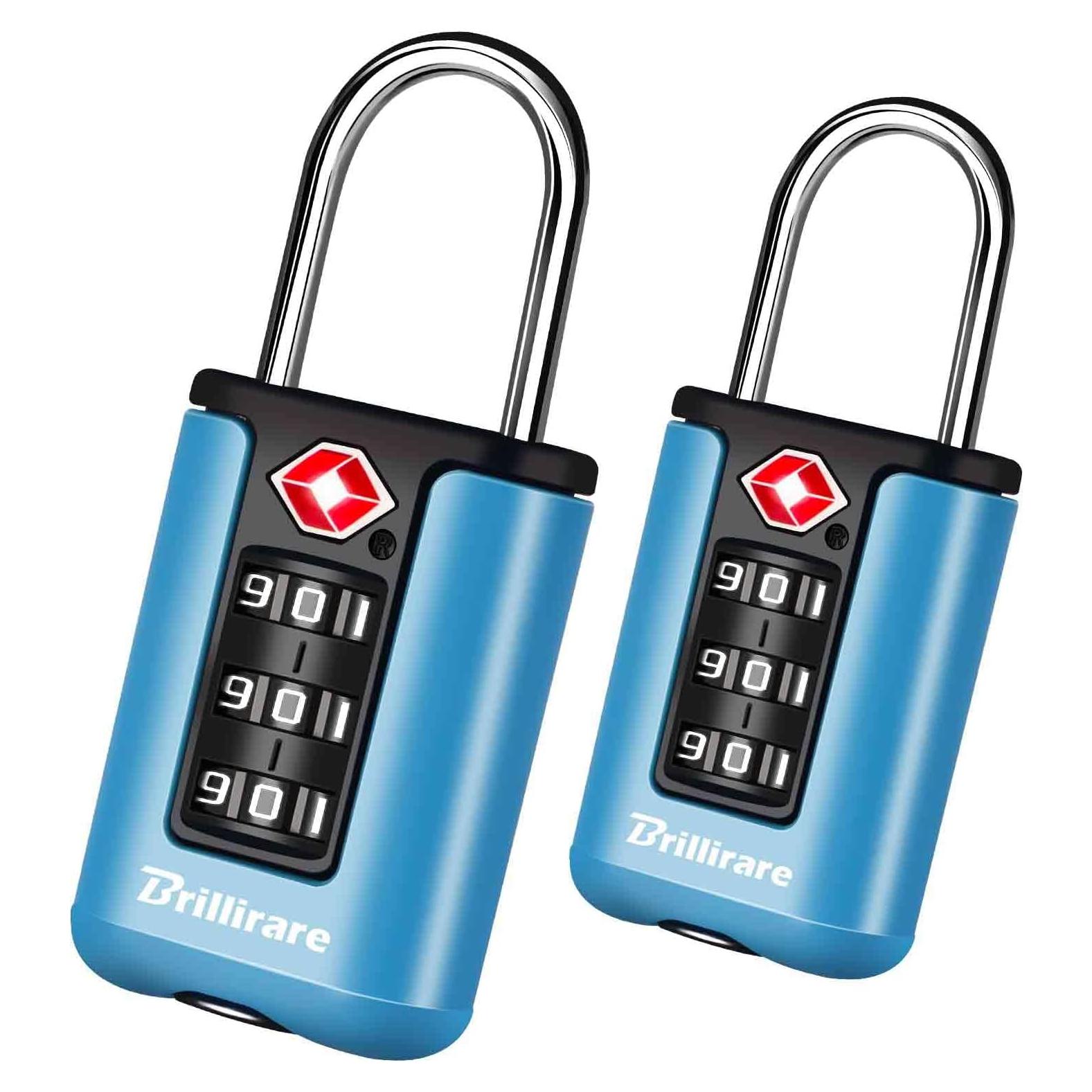2 Candados de Equipaje Brillirare Aprobados por TSA Azul