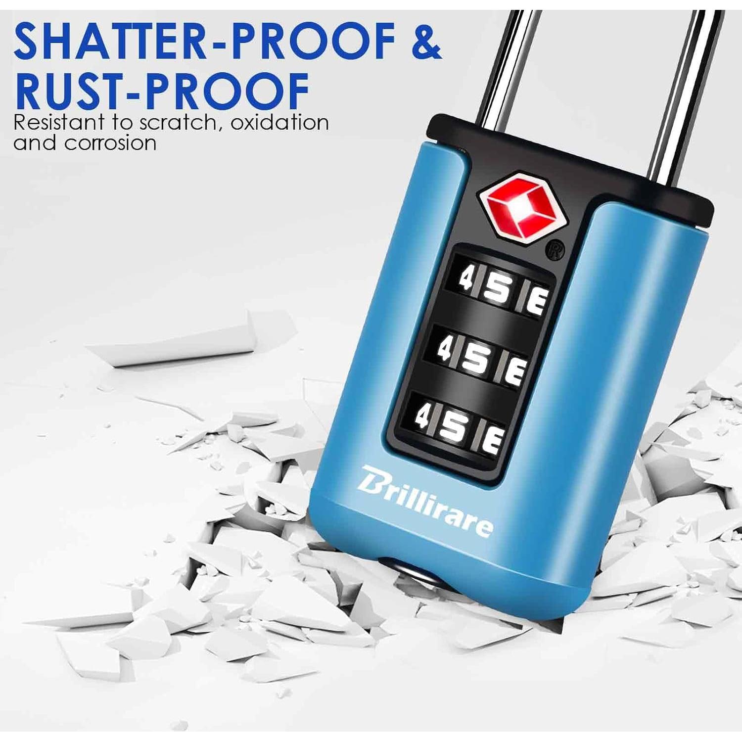 2 Candados de Equipaje Brillirare Aprobados por TSA Azul