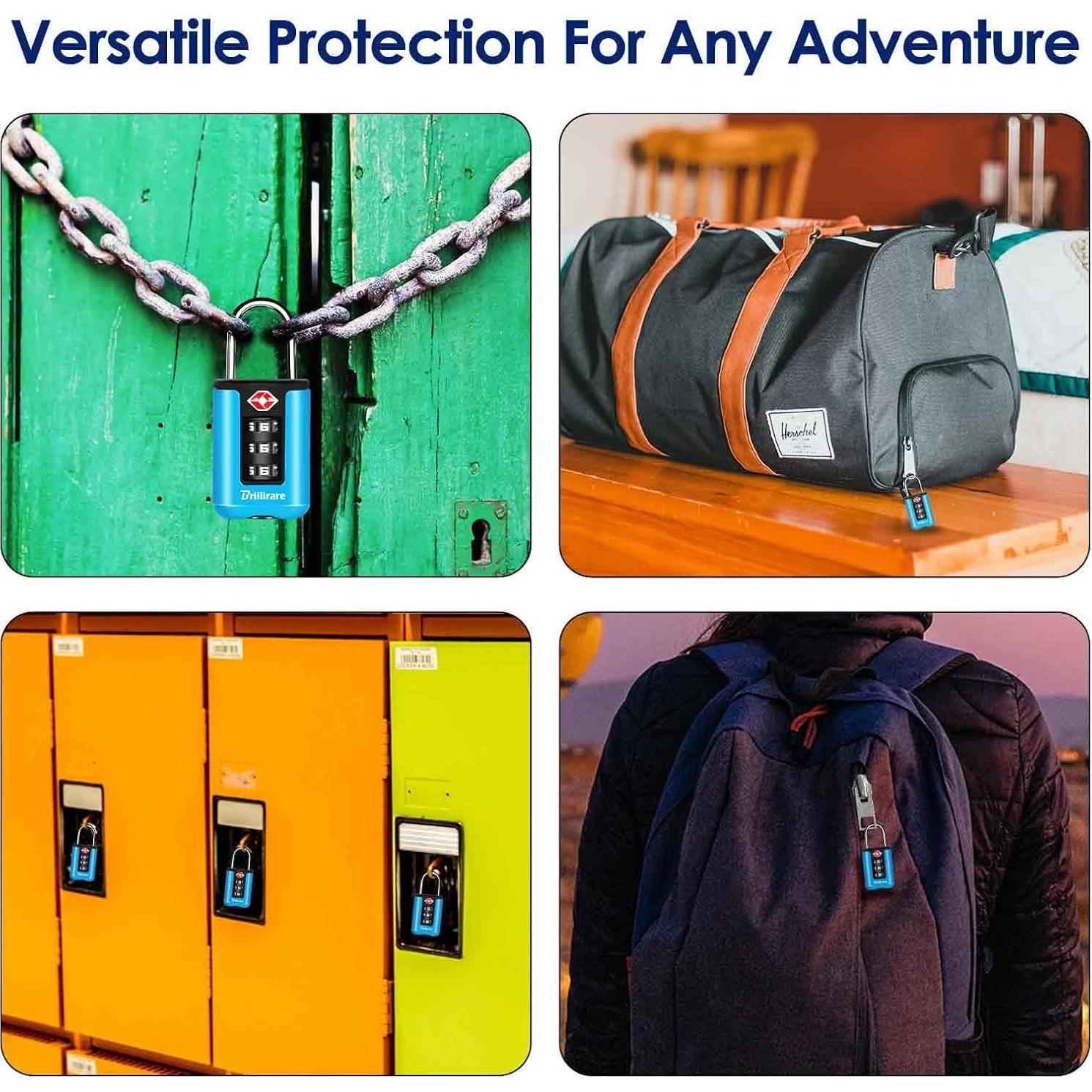 2 Candados de Equipaje Brillirare Aprobados por TSA Azul