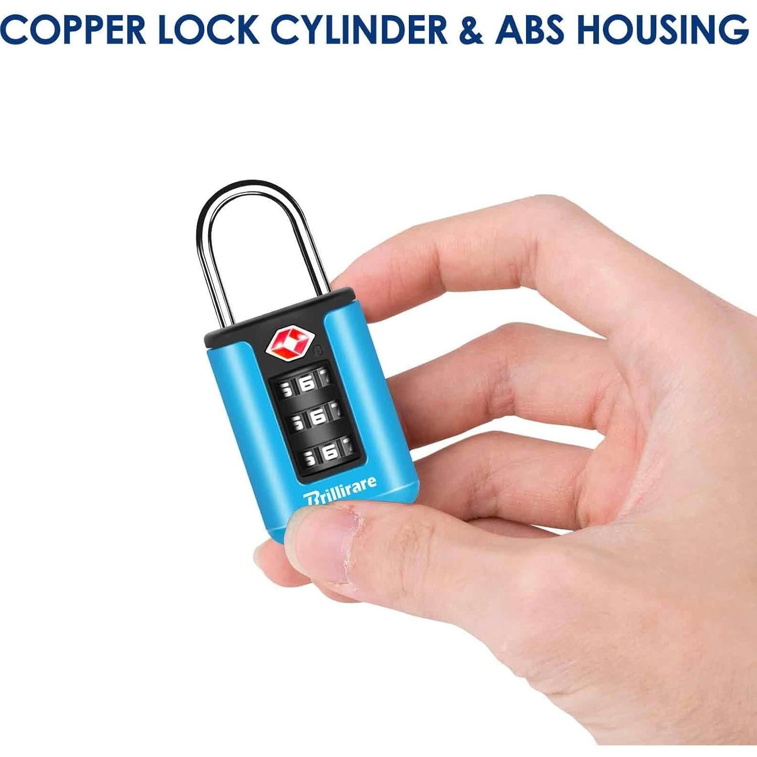 2 Candados de Equipaje Brillirare Aprobados por TSA Azul