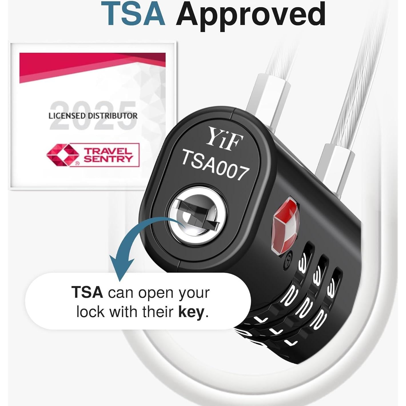 Candados de Combinación Puroma TSA 2 Pack Negro 0.11 kg