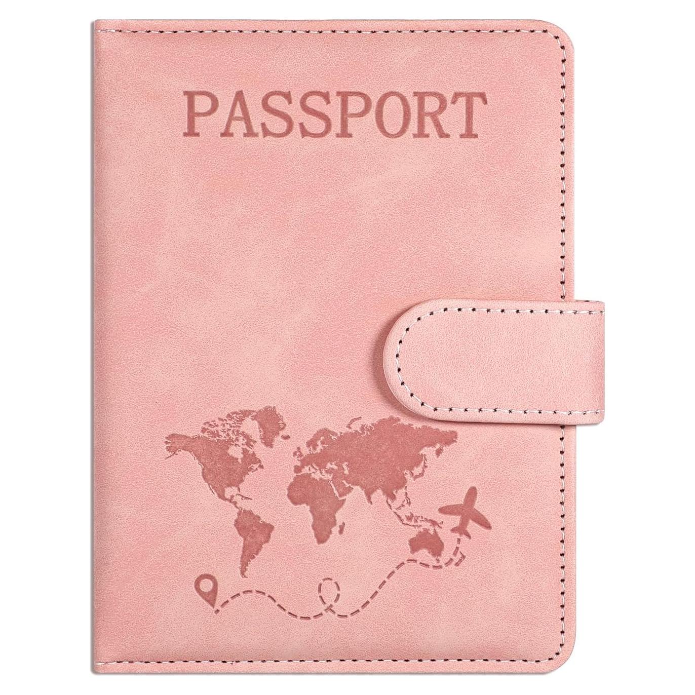Funda de Pasaporte Gtziqa Rosa con Bloqueo RFID Impermeable