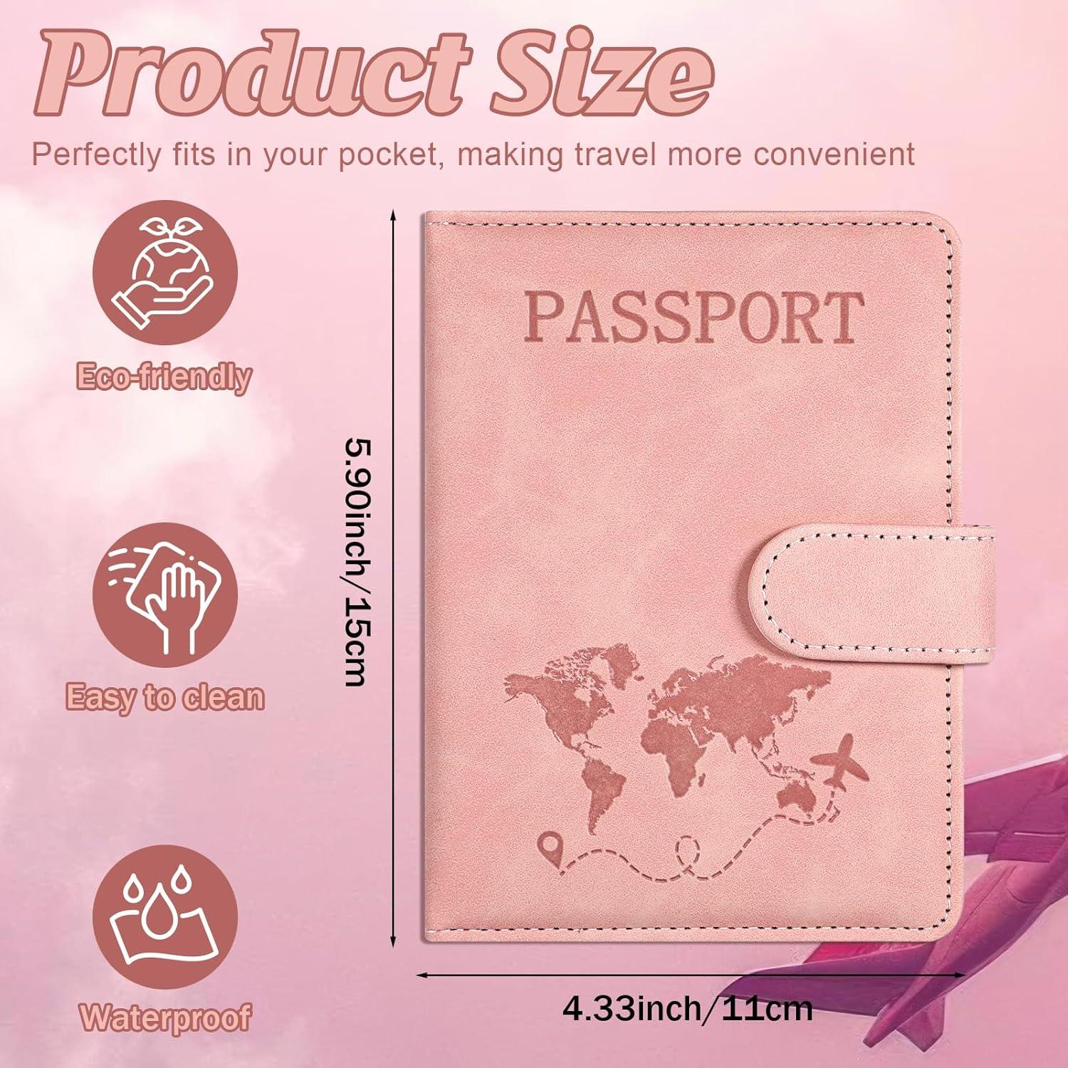 Funda de Pasaporte Gtziqa Rosa con Bloqueo RFID Impermeable