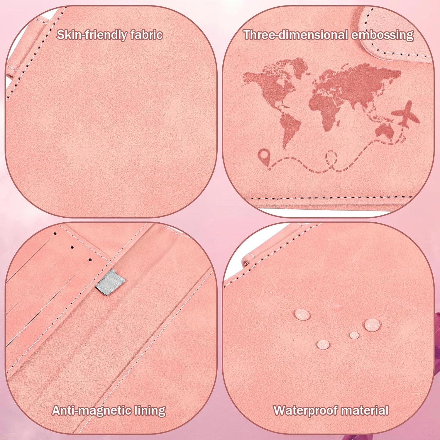 Funda de Pasaporte Gtziqa Rosa con Bloqueo RFID Impermeable