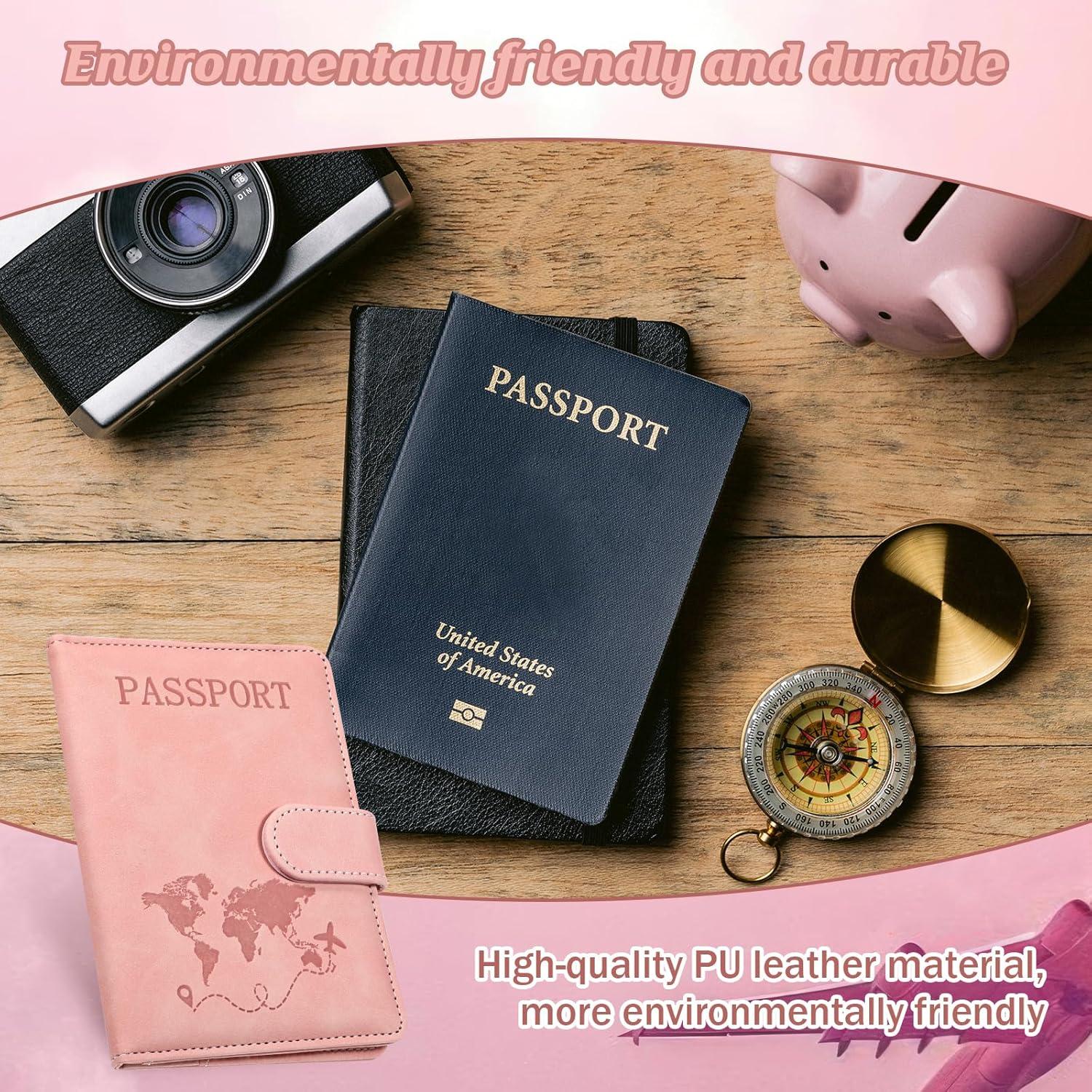 Funda de Pasaporte Gtziqa Rosa con Bloqueo RFID Impermeable