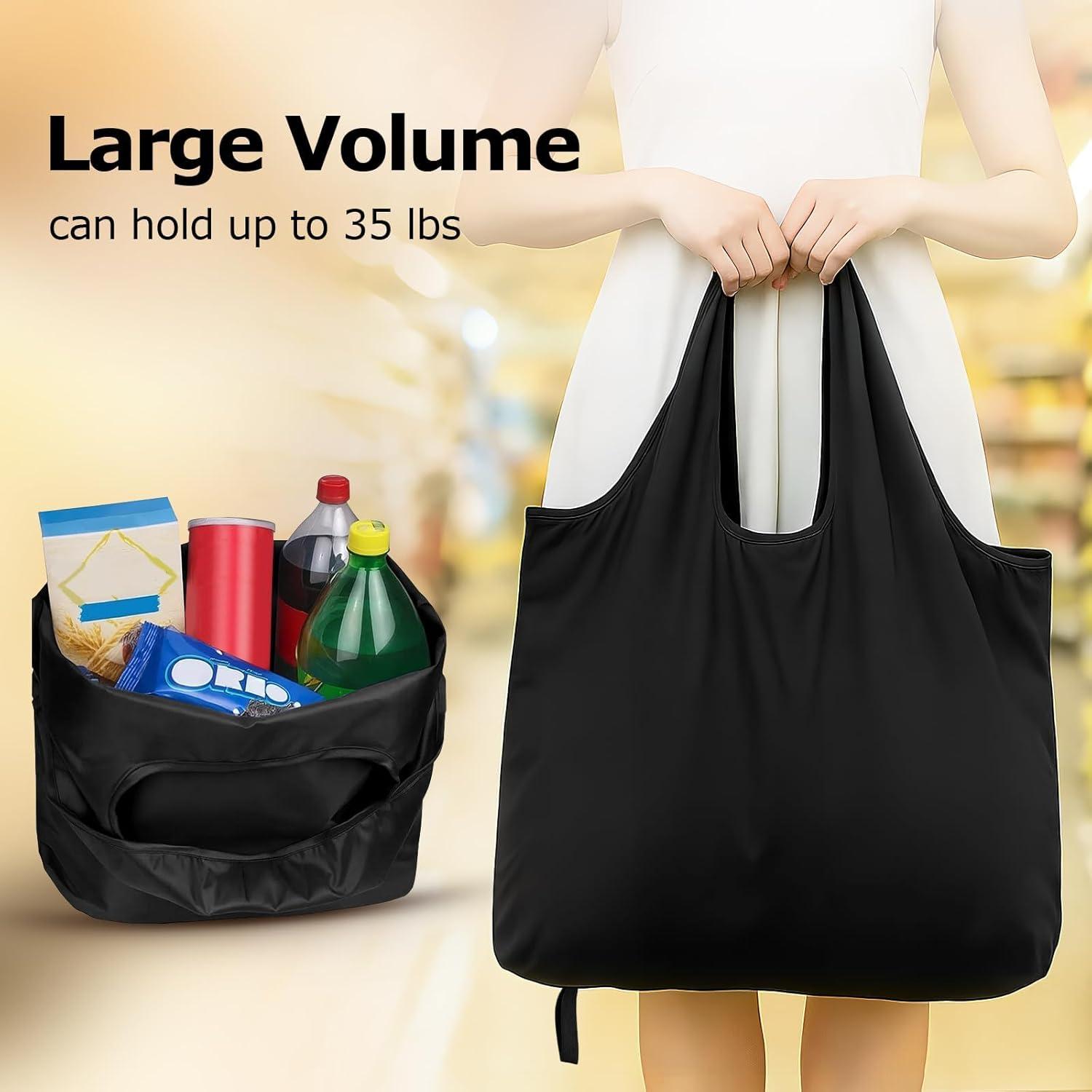 Bolsa de Compras Plegable Criyar Negra Impermeable 55x43cm