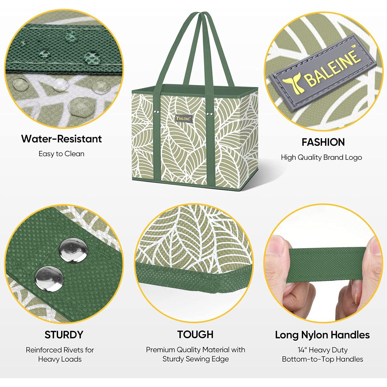 Bolsas de Compras Reutilizables BALEINE 4 Pk Follaje Antiguo