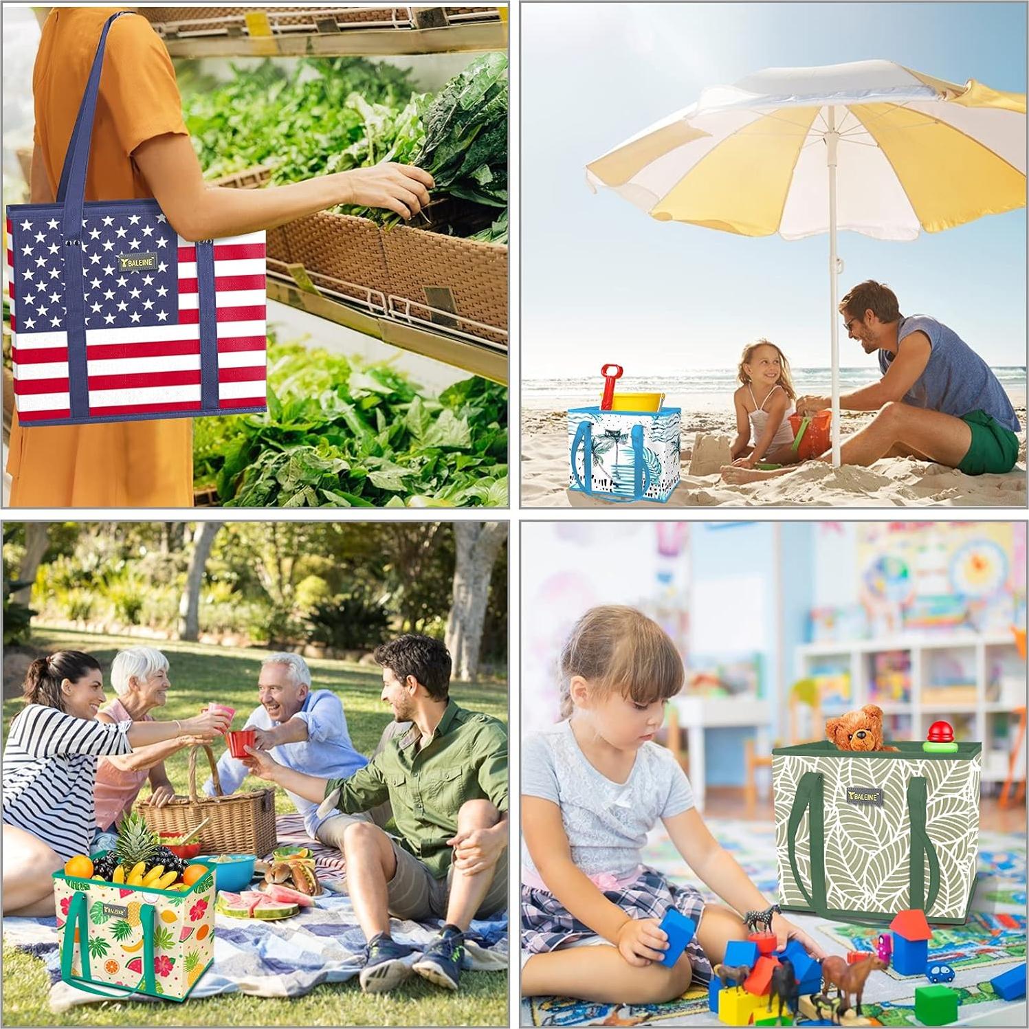 Bolsas de Compras Reutilizables BALEINE 4 Pk Follaje Antiguo