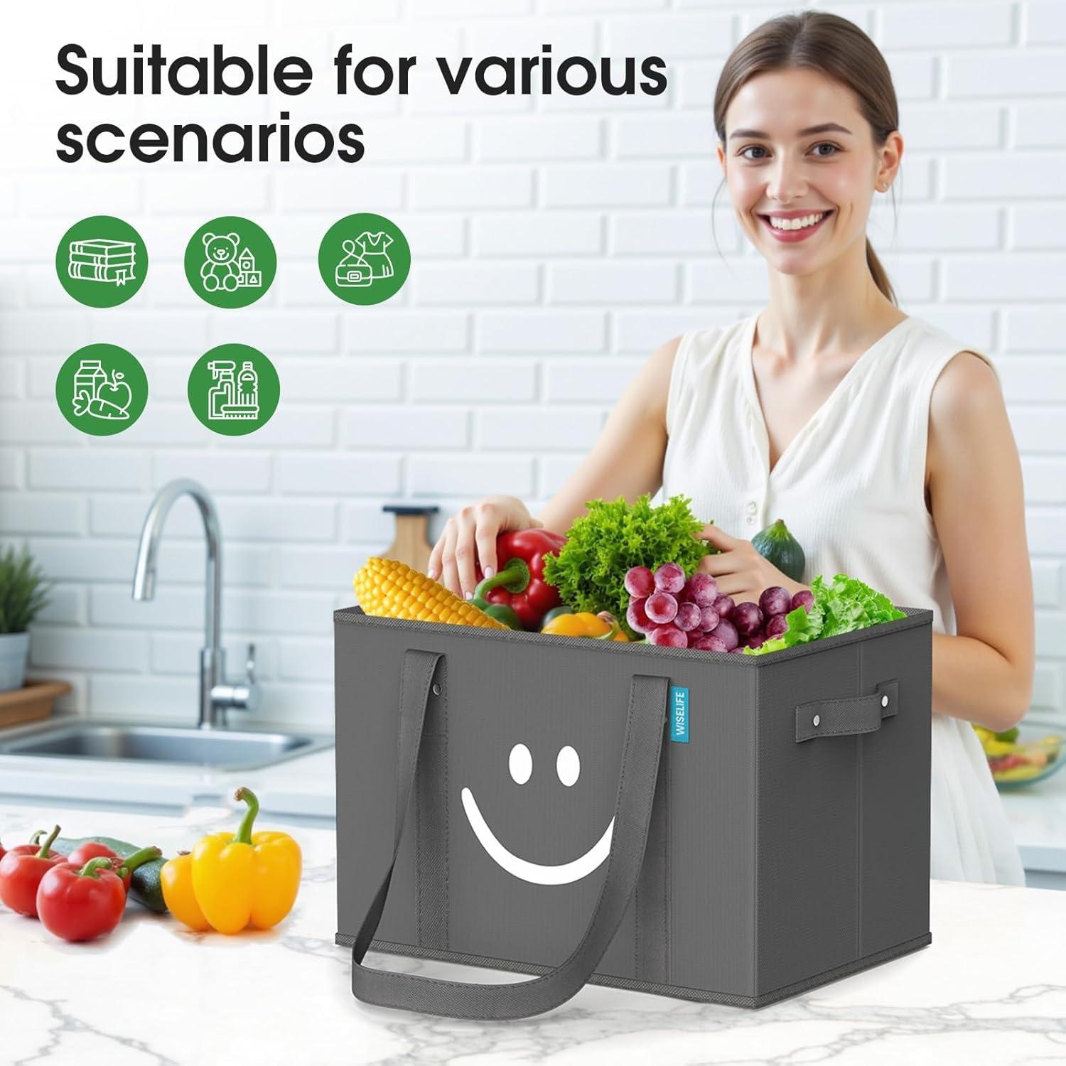 Bolsas de Compras Reutilizables WISELIFE 3 Piezas Plegables