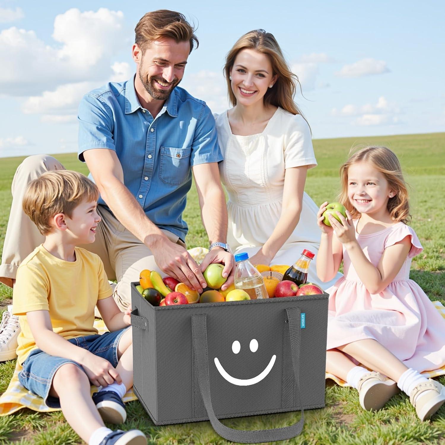 Bolsas de Compras Reutilizables WISELIFE 3 Piezas Plegables