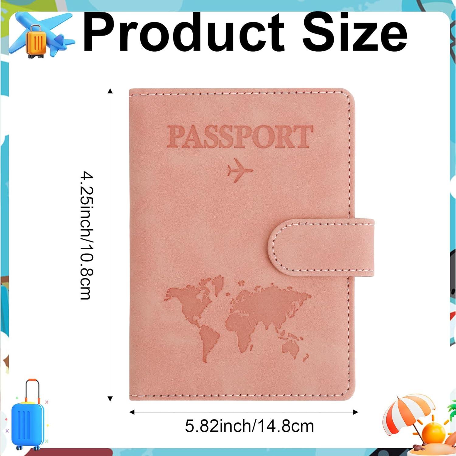 Portapasaportes de Cuero Rosa CsyuyHIF - Multifuncional y Seguro