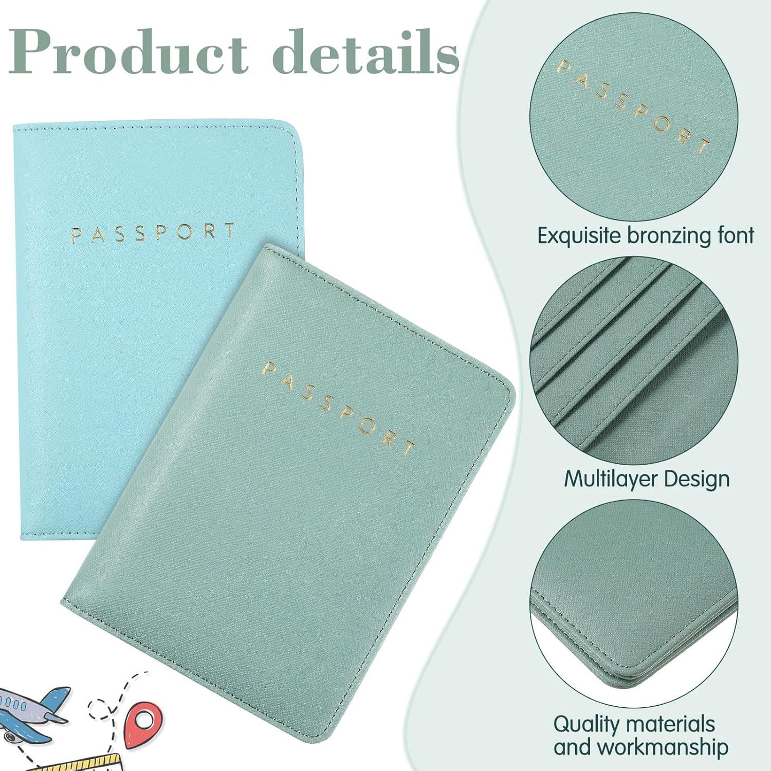 Fundas de Pasaporte Frienda 2 Piezas Cuero Impermeable