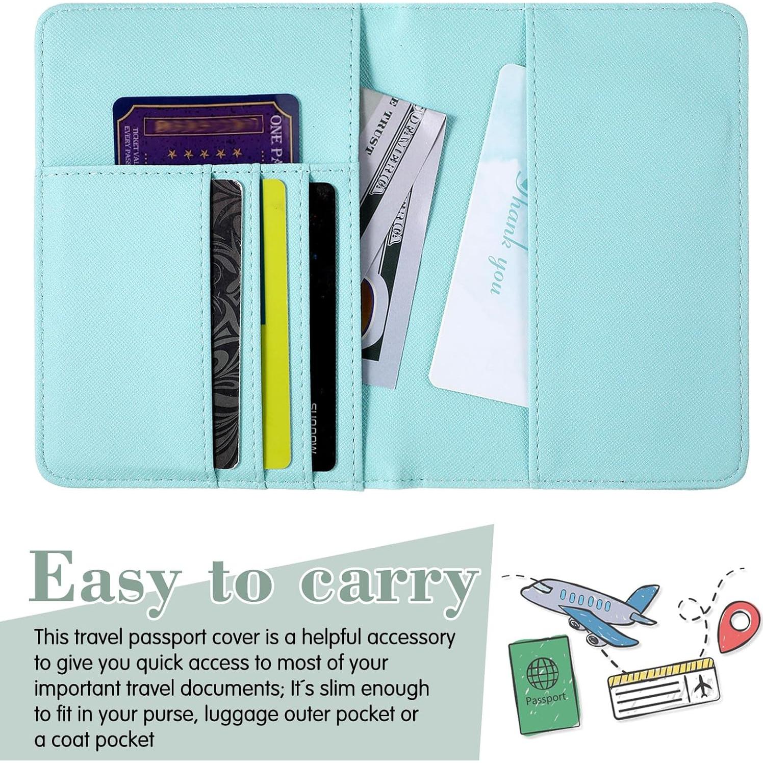 Fundas de Pasaporte Frienda 2 Piezas Cuero Impermeable