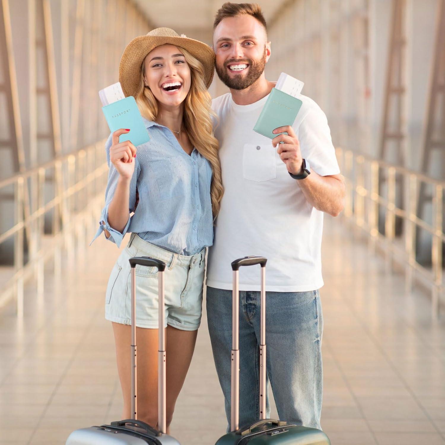 Fundas de Pasaporte Frienda 2 Piezas Cuero Impermeable