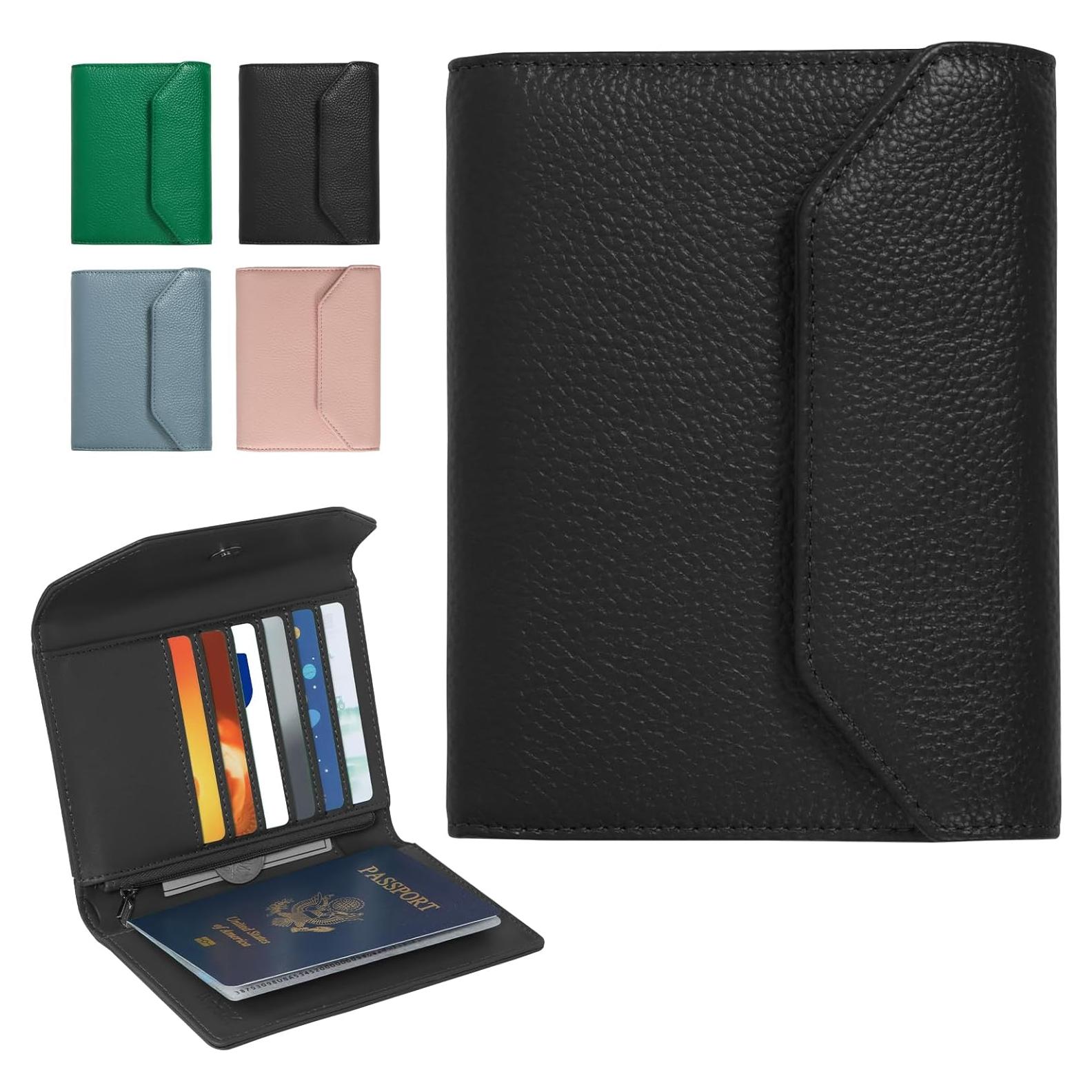 Portafolio de Pasaporte WHHMK Negro con Bloqueo RFID