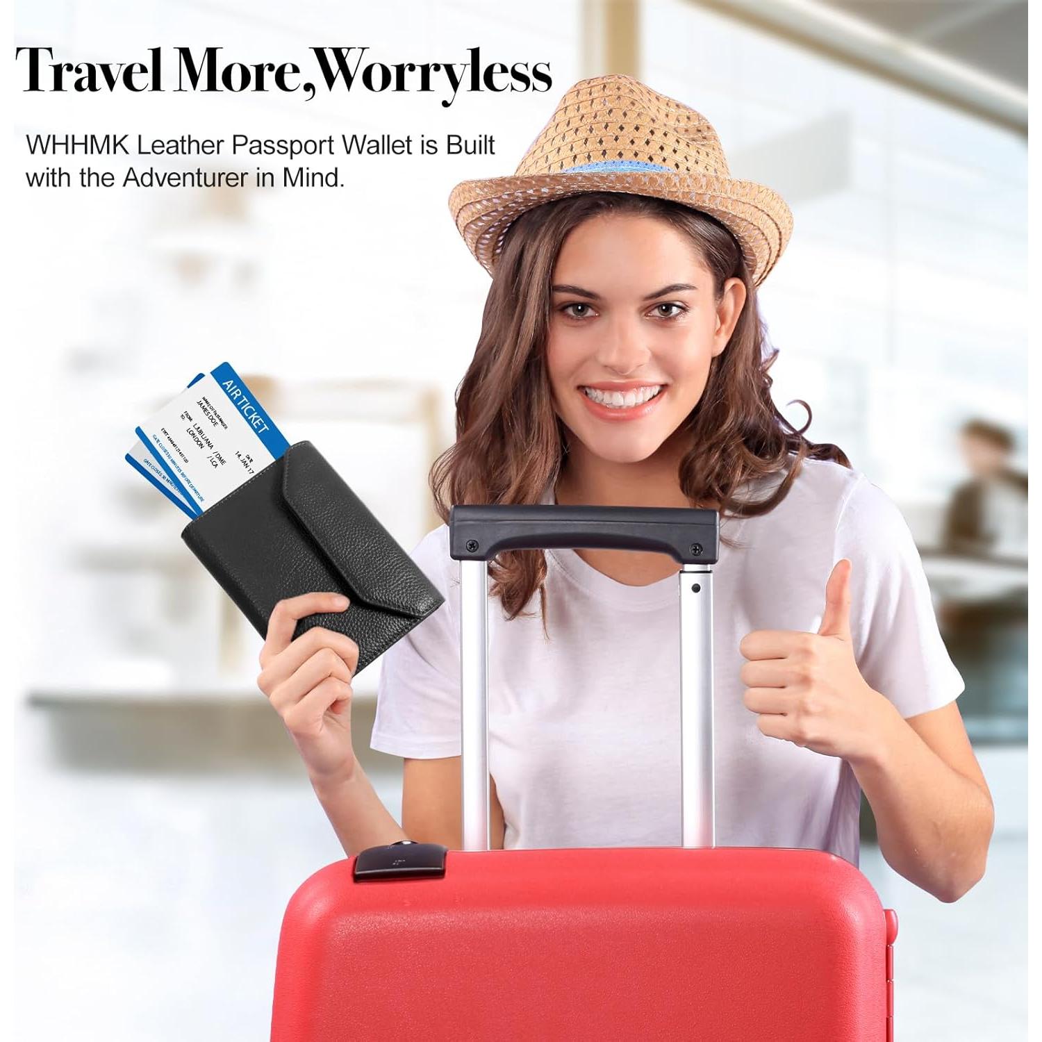 Portafolio de Pasaporte WHHMK Negro con Bloqueo RFID