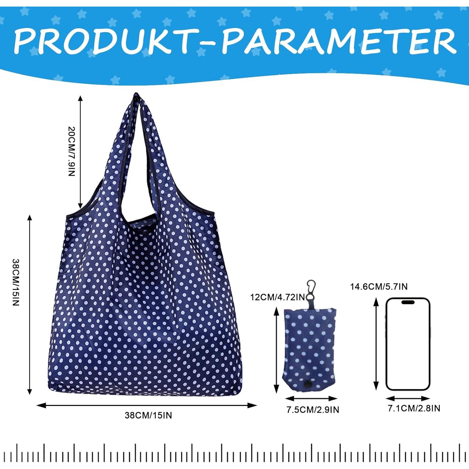 Bolsas de Compras Reutilizables Plegables 6 Pcs Ecológicas