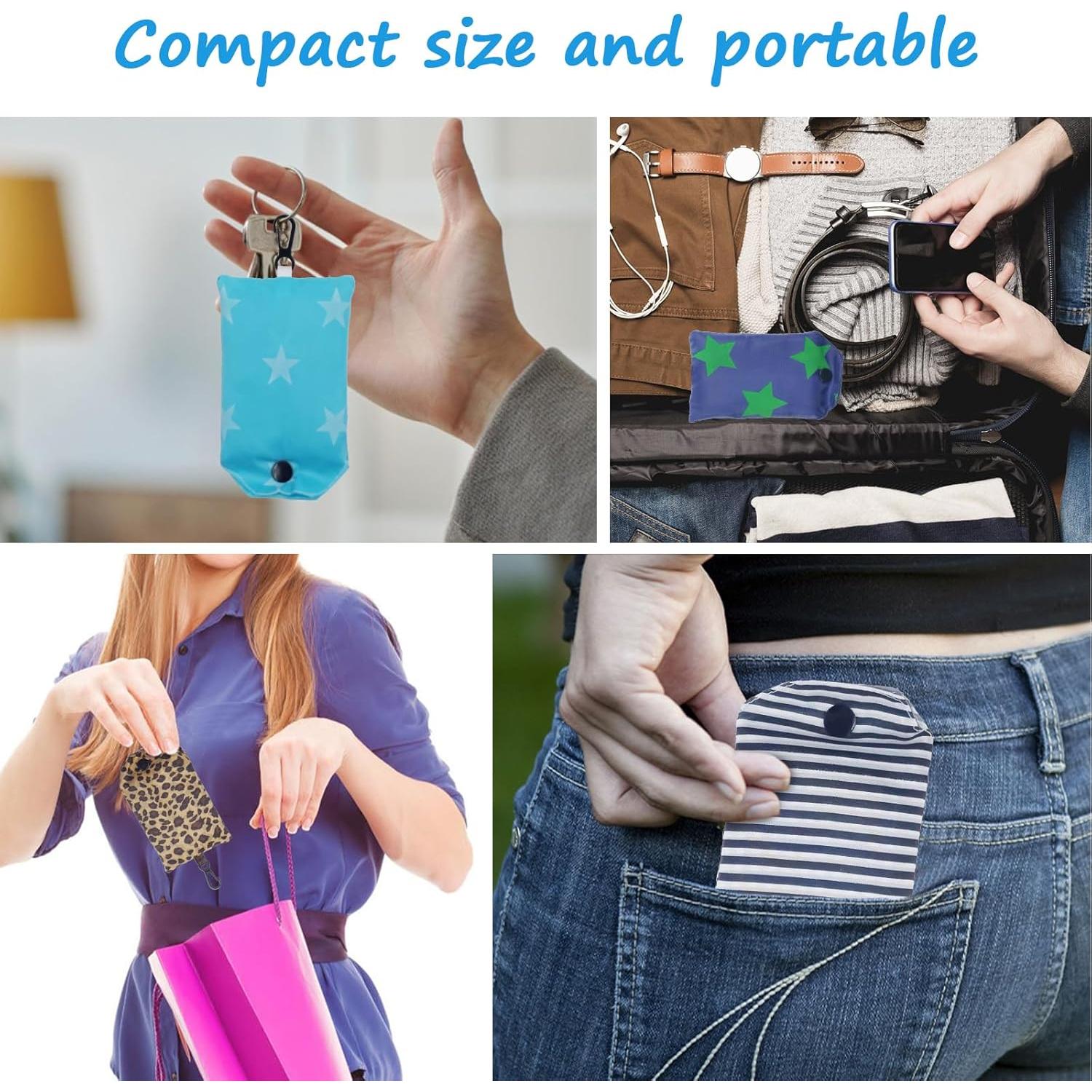 Bolsas de Compras Reutilizables Plegables 6 Pcs Ecológicas