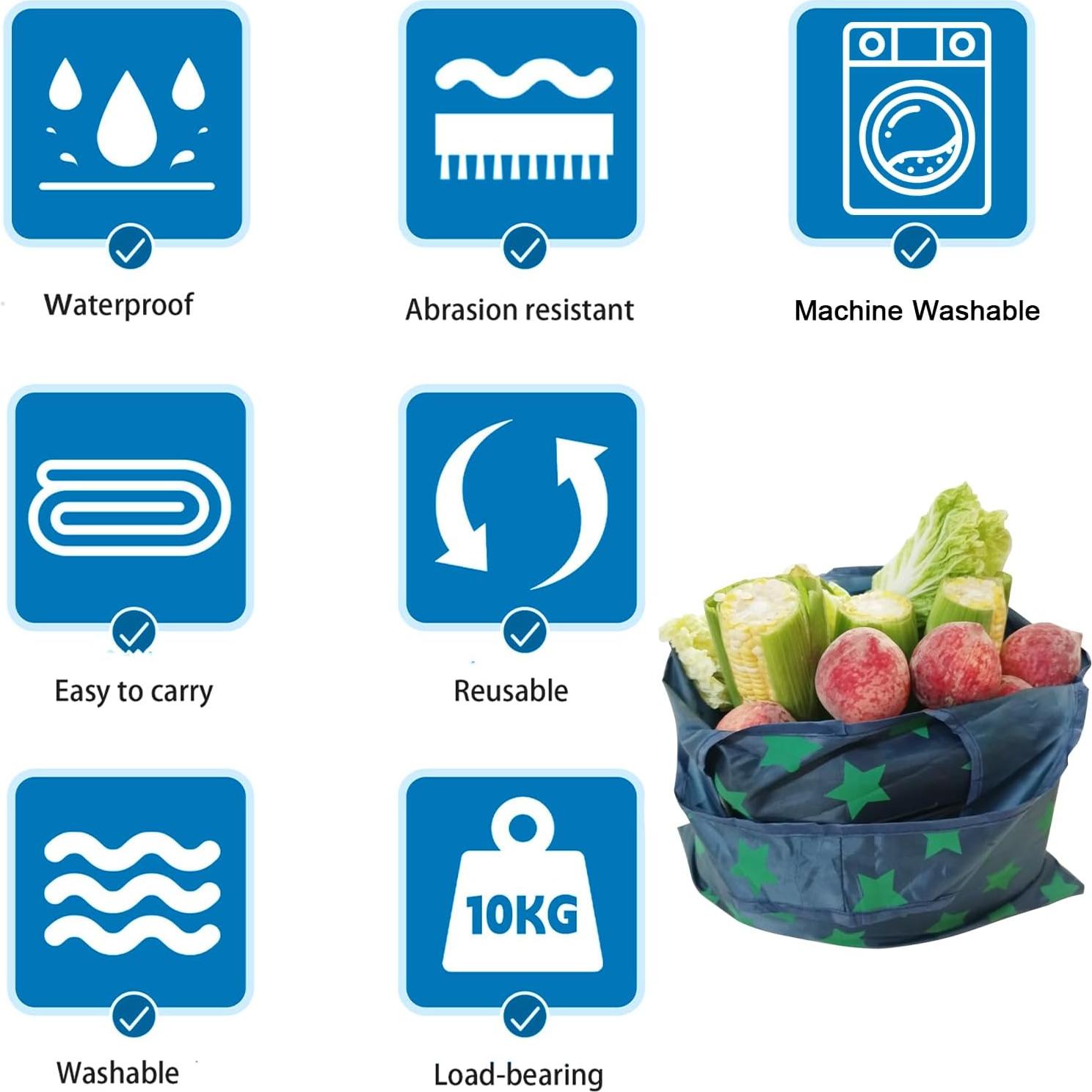 Bolsas de Compras Reutilizables Plegables 6 Pcs Ecológicas