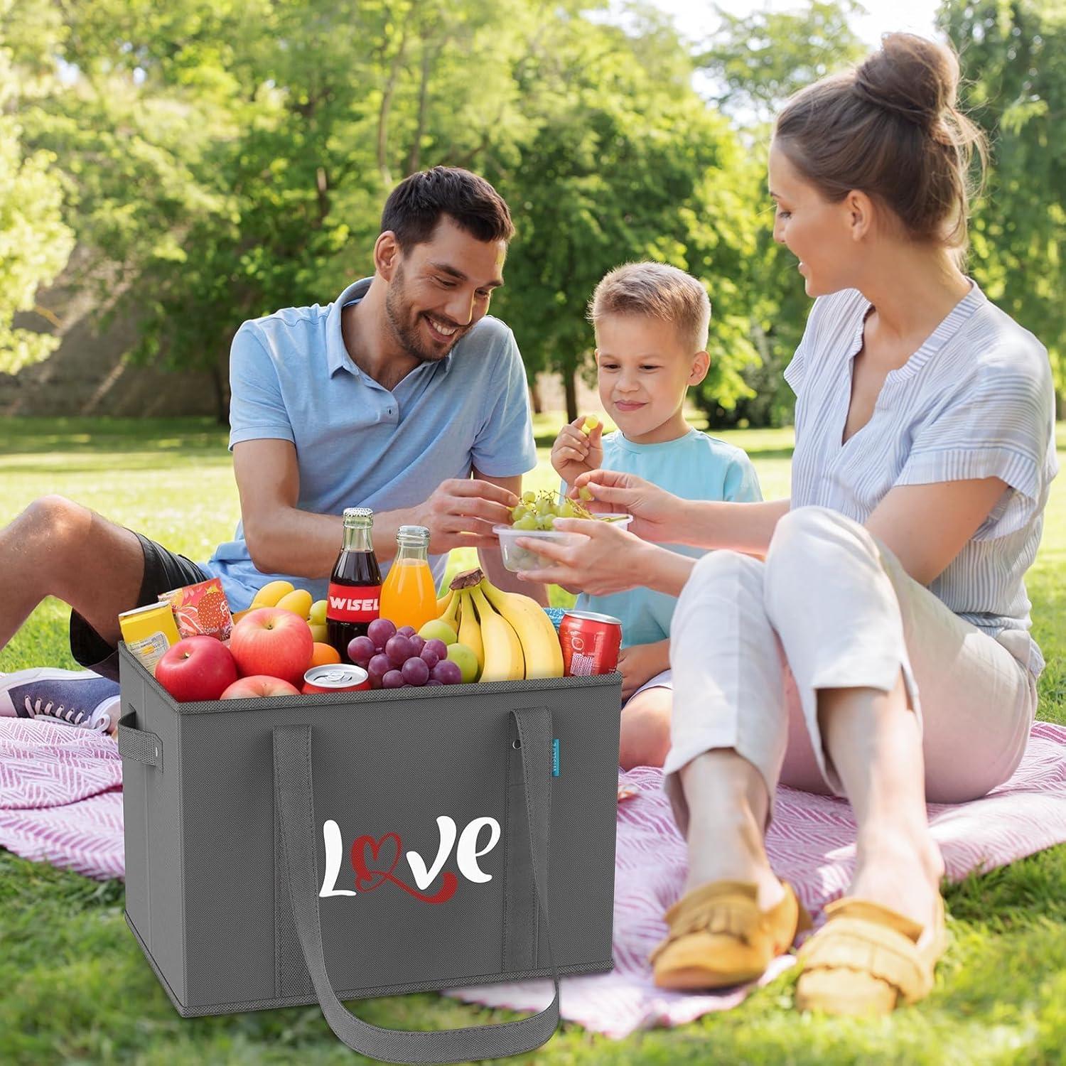 Bolsas de Compras Reutilizables WISELIFE 3 Piezas 37x25.4cm