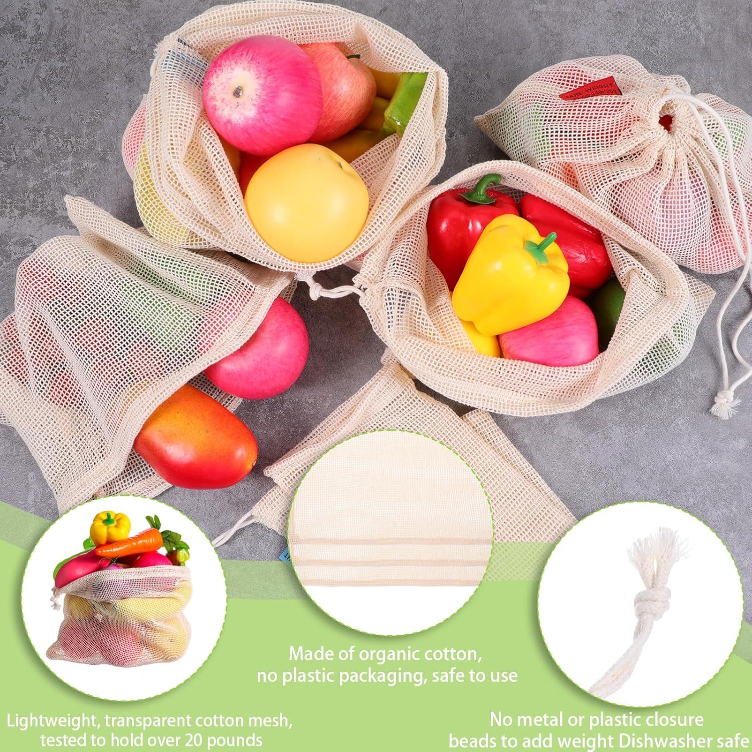 Paquete de 5 Bolsas de Malla Reutilizables Zyghjort para Alimentos