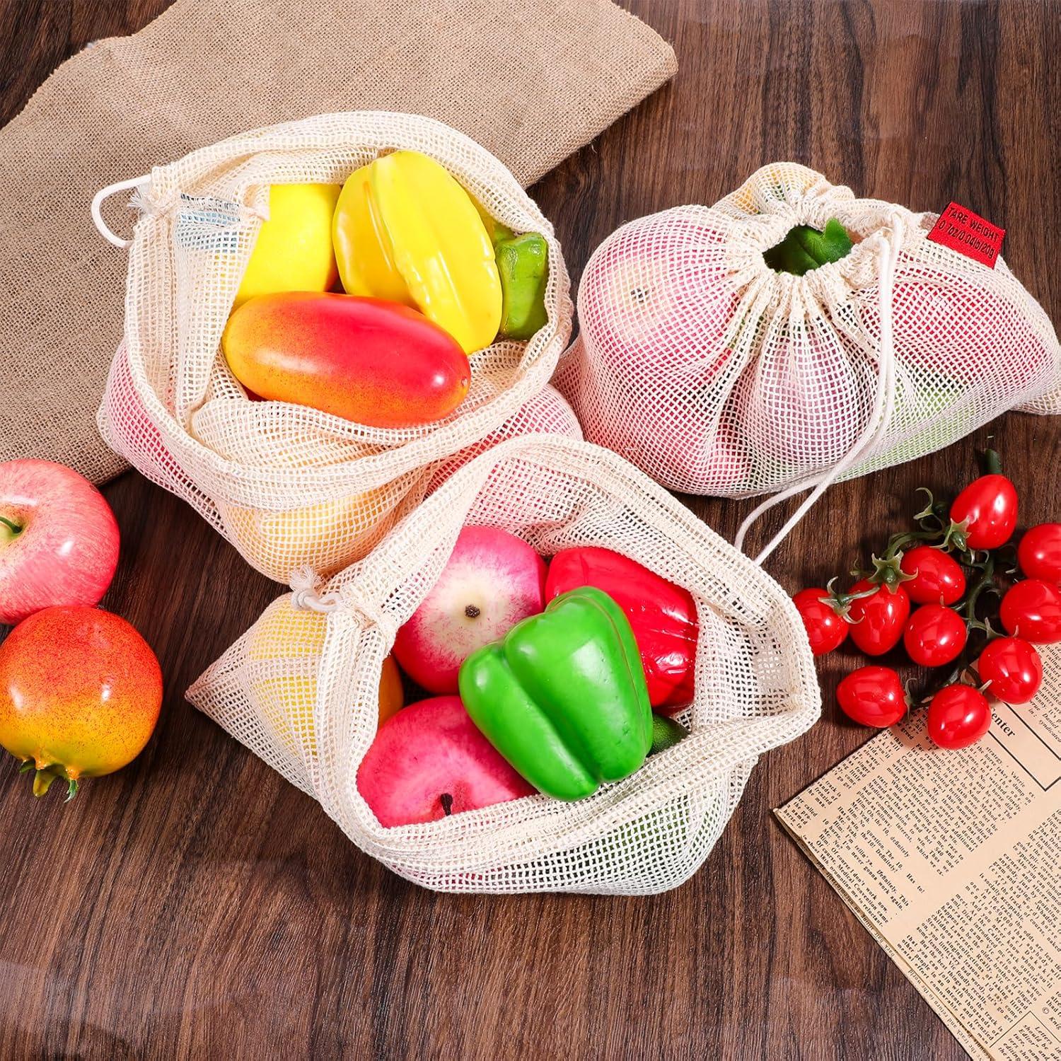 Paquete de 5 Bolsas de Malla Reutilizables Zyghjort para Alimentos