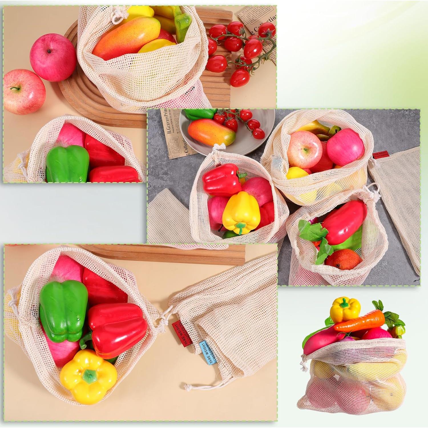 Paquete de 5 Bolsas de Malla Reutilizables Zyghjort para Alimentos