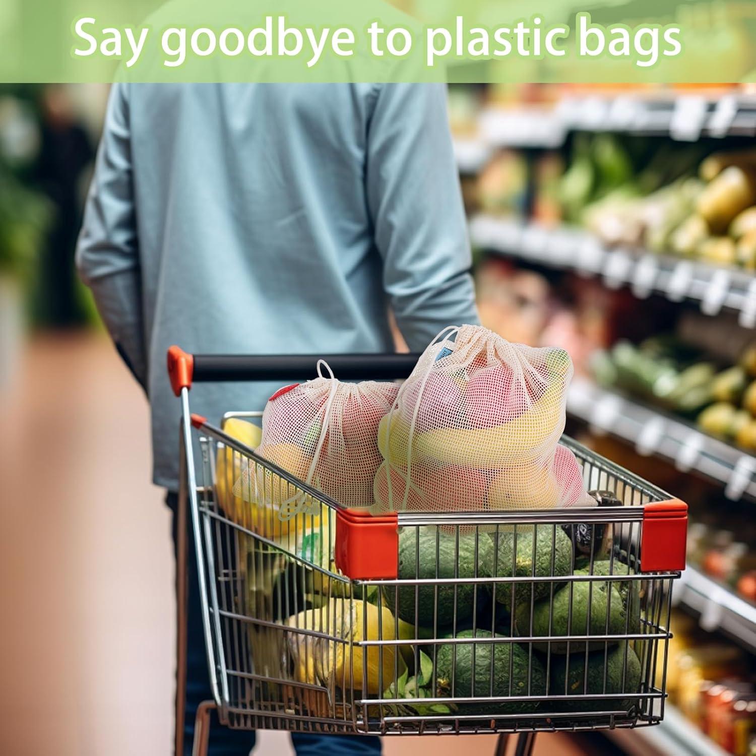 Paquete de 5 Bolsas de Malla Reutilizables Zyghjort para Alimentos