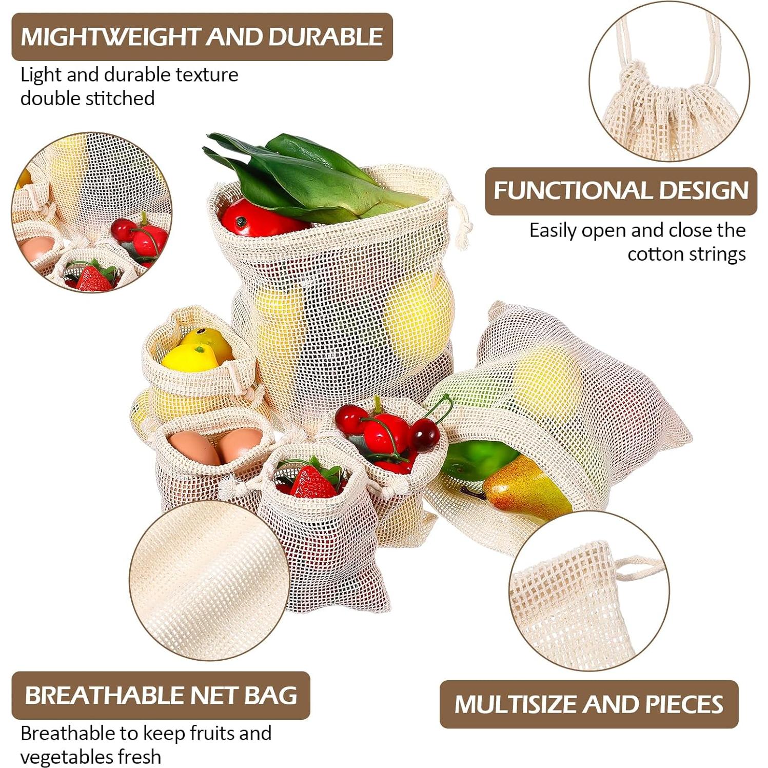28 Bolsas Reutilizables de Algodón Dimeho para Verduras